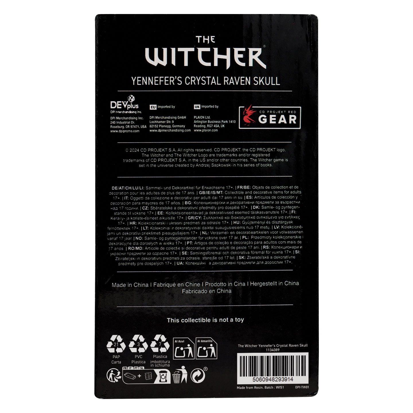 THE WITCHER 3 - Crystal Skull - Limited Edition Replica