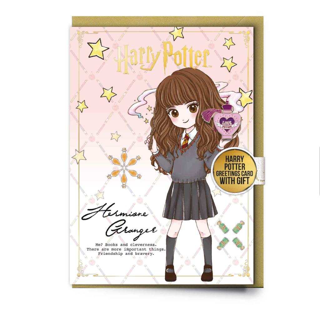 HARRY POTTER - Hermione - Greeting card with Pin