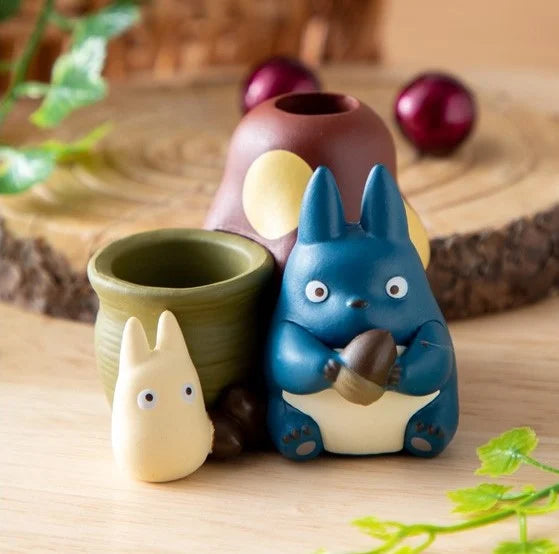 MY NEIGHBOR TOTORO - Blue & White Totoro - Figure Pen Pot 4.5cm