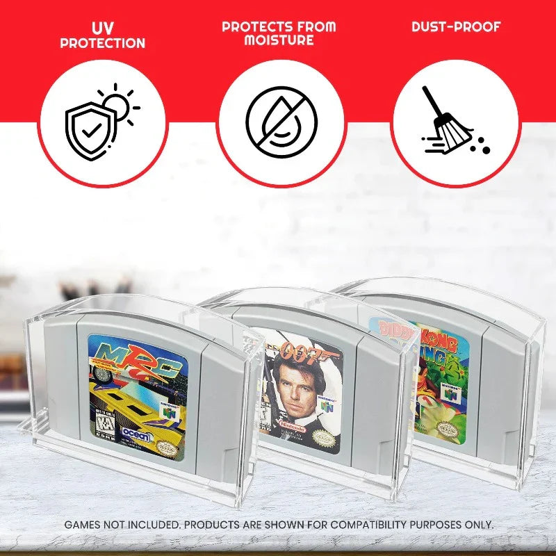 EVORETRO - PREMIUM Acrylic Case for N64 Cartridge pack of 2