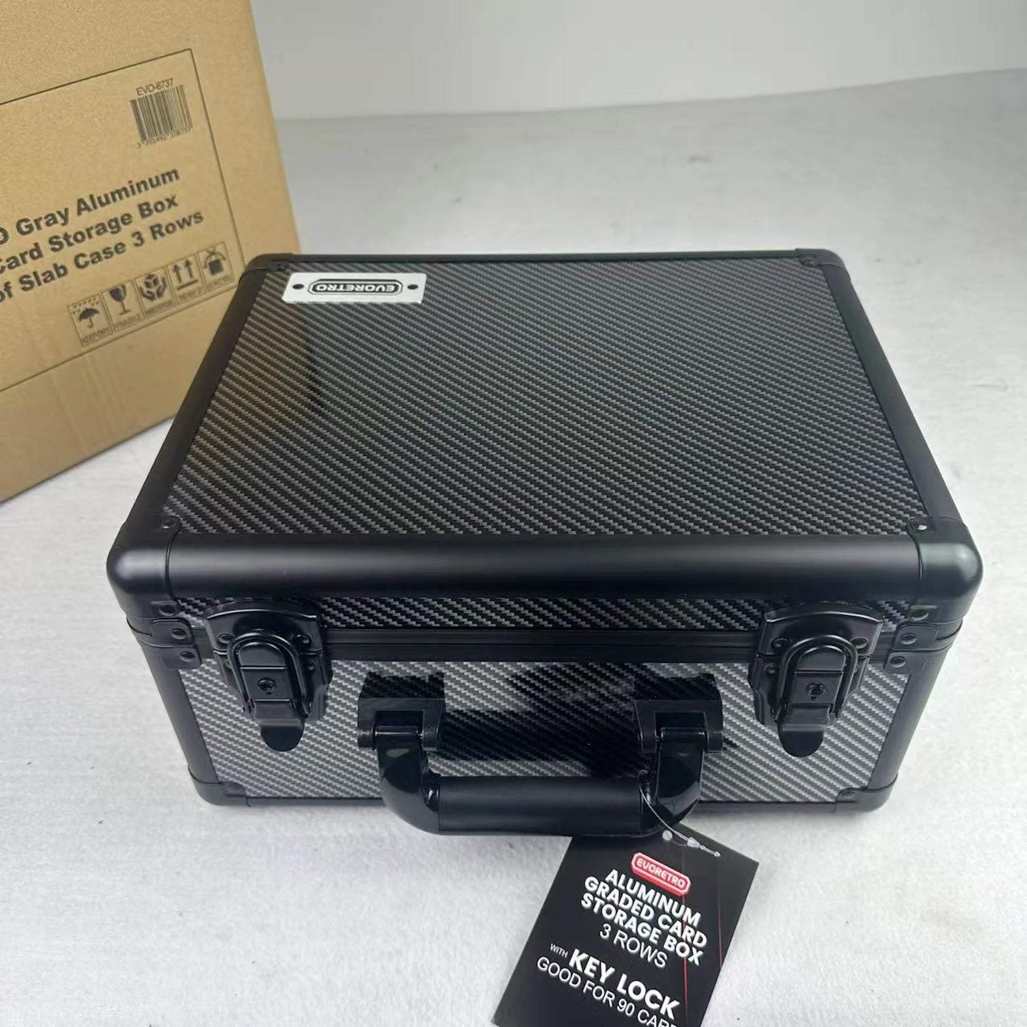 EVORETRO -  Graded Card Storage Box Carbon effect for 90 Cards