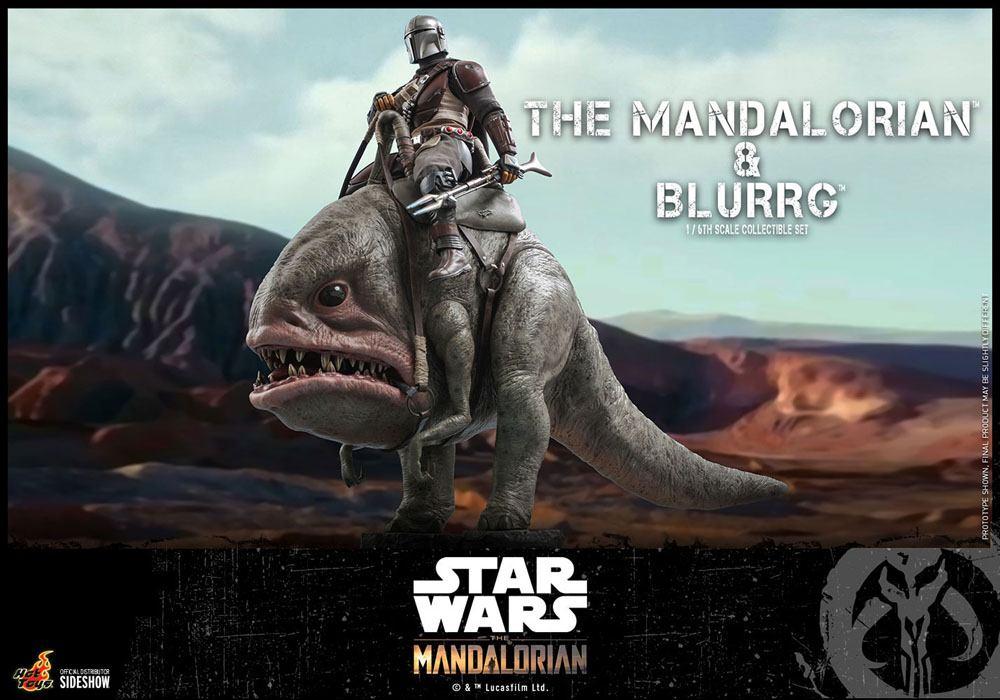 STAR WARS - Mandalorian & Blurrg - Pack 2 figures 37cm