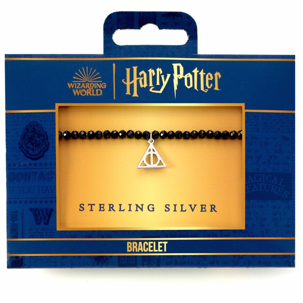 HARRY POTTER -Deathly Hallows -Sterling Silver Charm & Pearls Bracelet