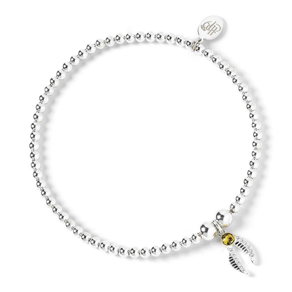 HARRY POTTER - Golden Snitch - Bead Bracelet + Crystals Charm