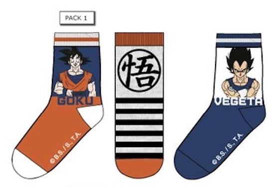 DRAGON BALL - Pack of 3 Goku/Vegeta Socks (T27/30)