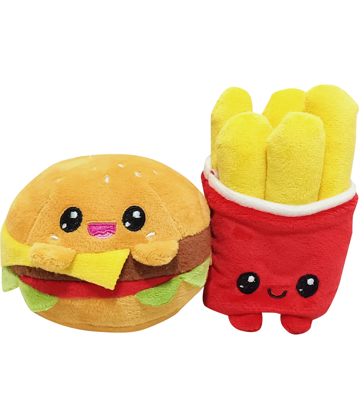 YUMMIES - Burger & French fries - 2 plush 15cm in plush bag 21x21cm