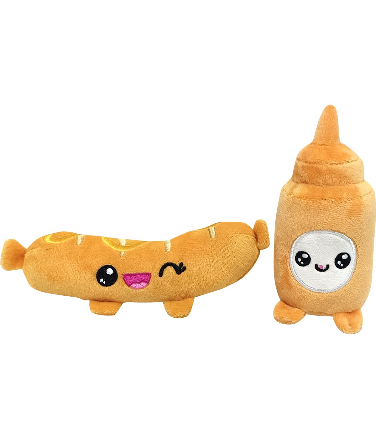YUMMIES - Bratwurst & Mustard - 2 plush 15cm in plush bag 21x21cm