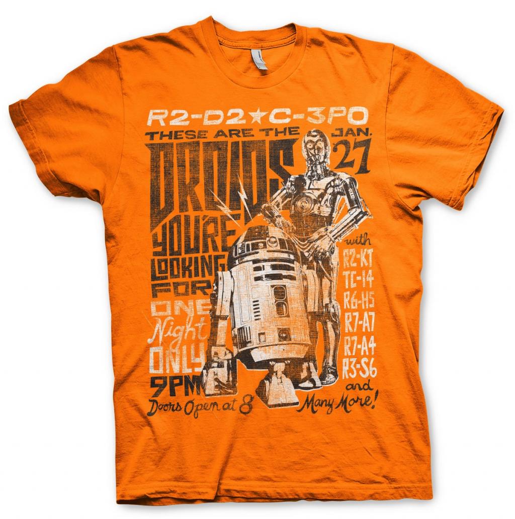 STAR WARS 7 - T-Shirt Droids Night - Orange (XXL)