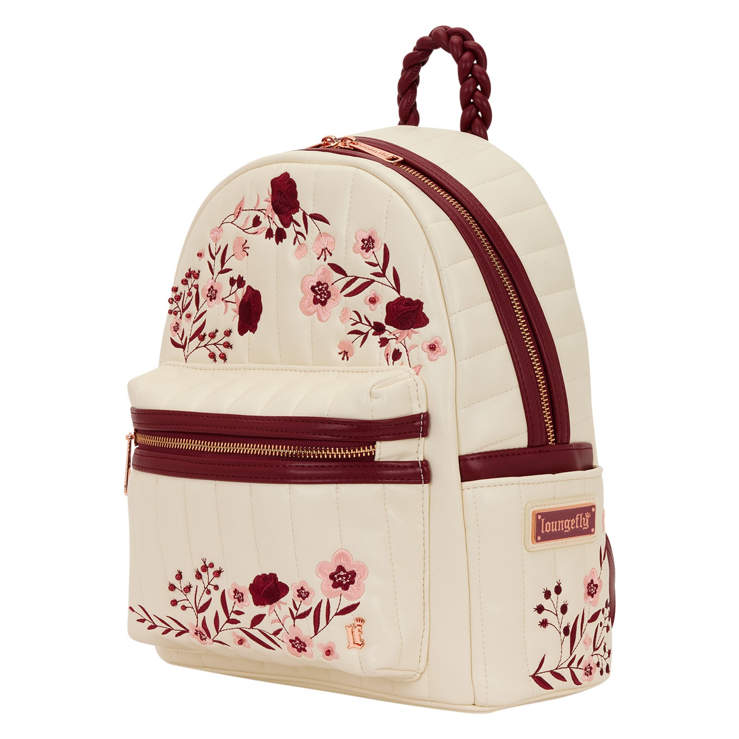 CREAM & RED - Floral - Mini Backpack LoungeFly