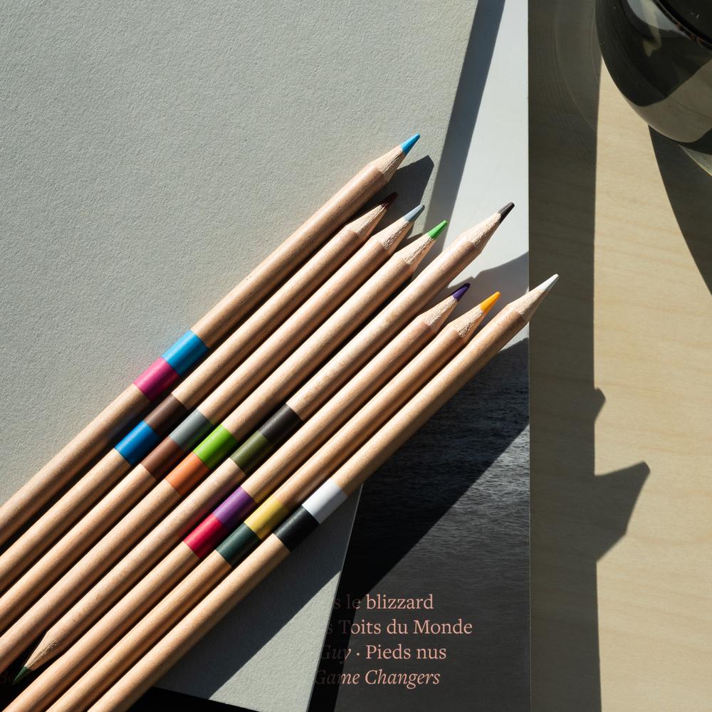 NBX - Metal Square Pencil Case + 12 Color Pencils