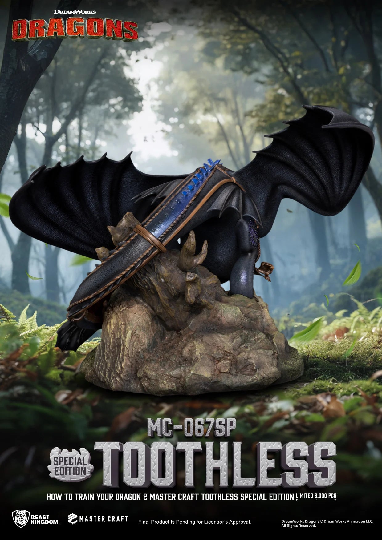 HOW TO TRAIN YOUR DRAGON 2 - Toothless - Statue Master Craft 38cm