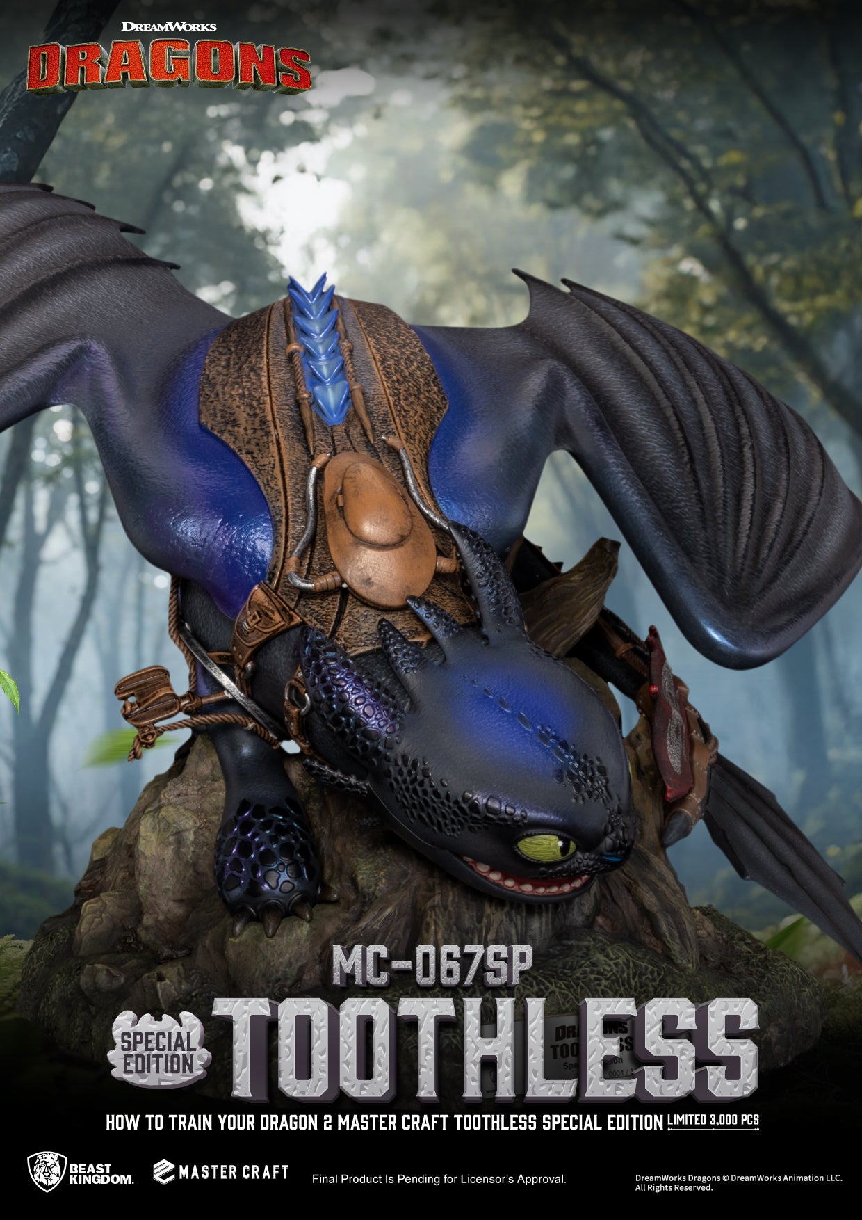 HOW TO TRAIN YOUR DRAGON 2 - Toothless - Statue Master Craft 38cm