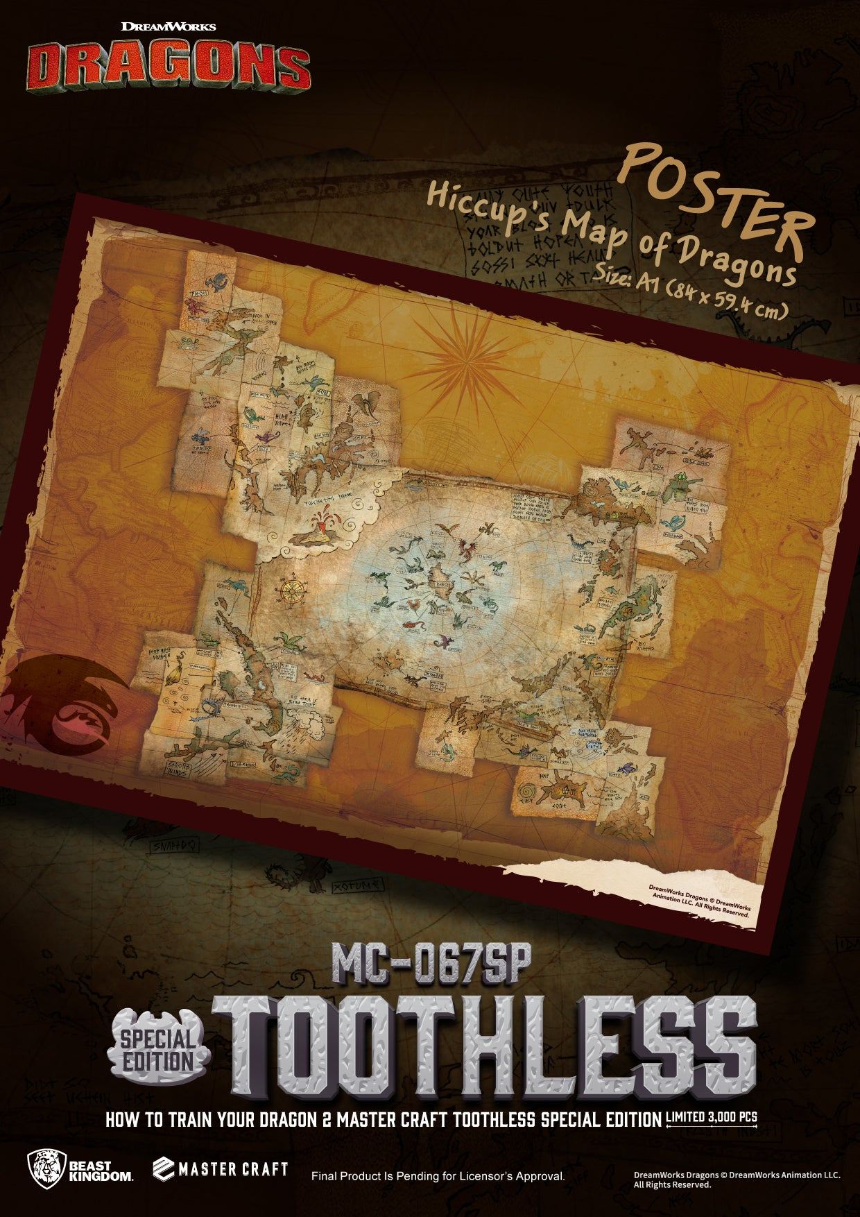 HOW TO TRAIN YOUR DRAGON 2 - Toothless - Statue Master Craft 38cm