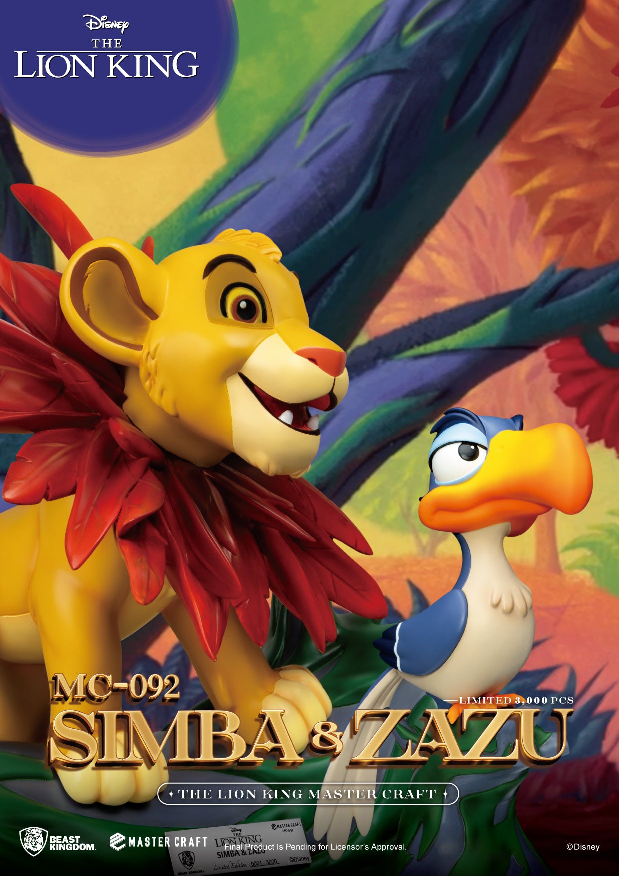 THE LION KING - Simba & Zazu - 2 Statue Pack Master Craft 31cm & 7cm