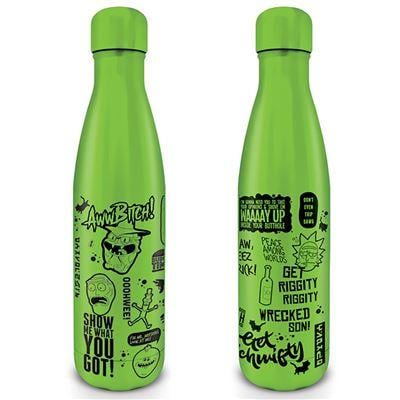 RICK & MORTY - Metal Bottle - Quotes - 500ml