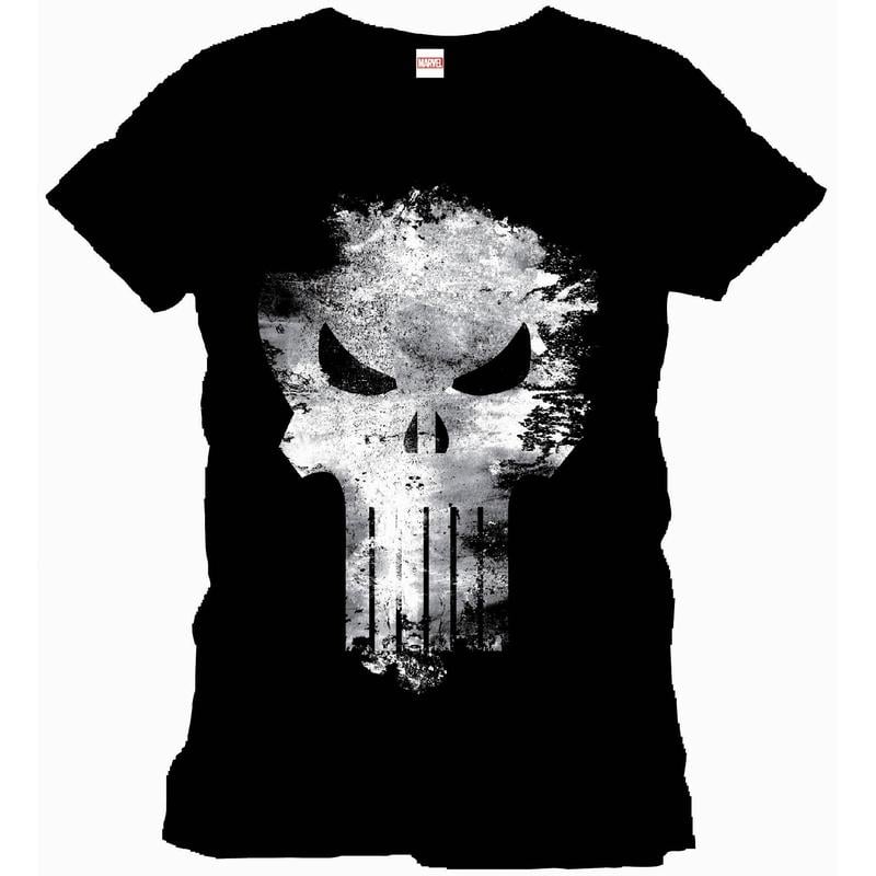 MARVEL - T-Shirt Punisher Distress Skull - Black (L)