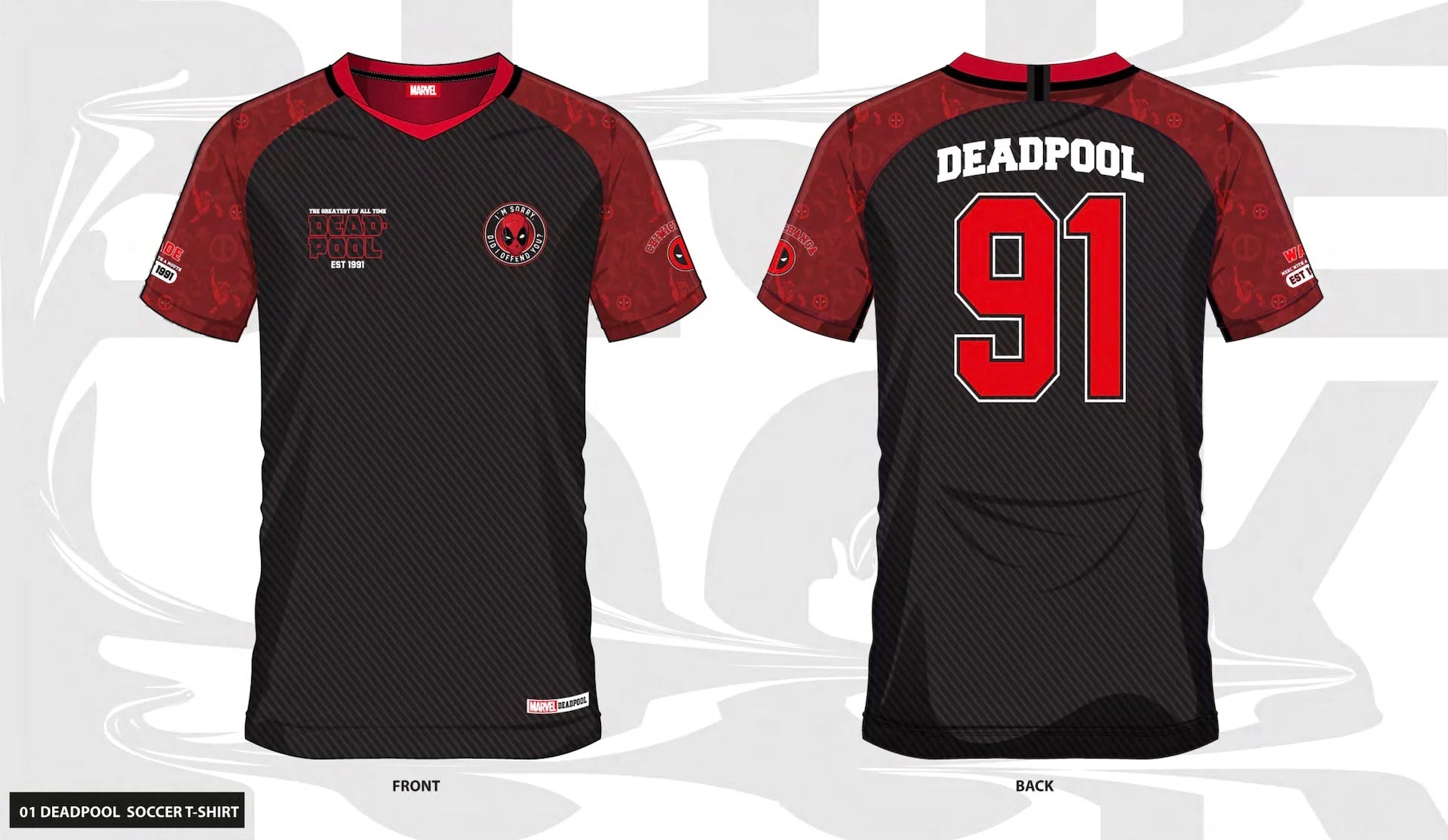 MARVEL - Deadpool 91 - Soccer Jersey Men (XXL)