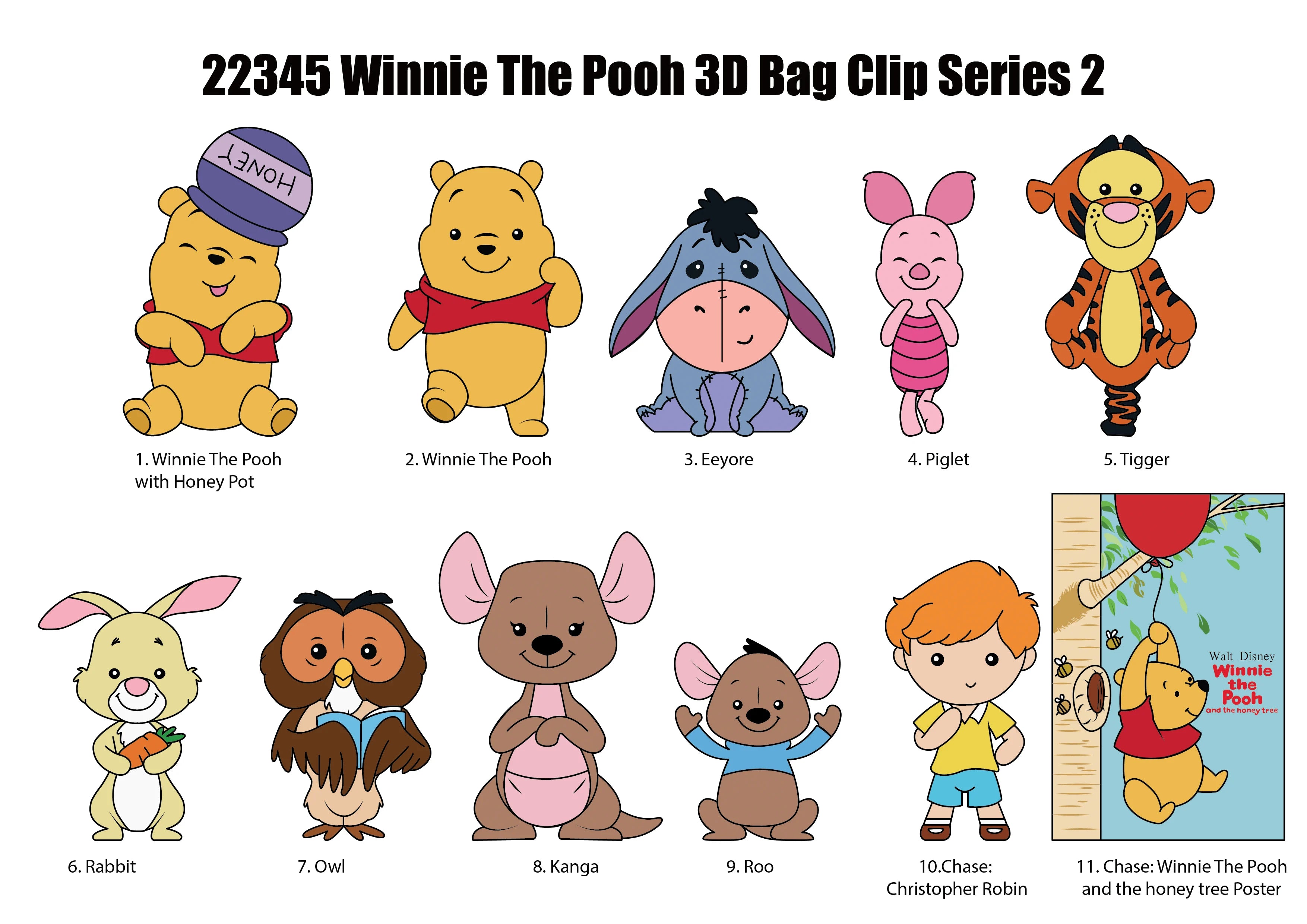 WINNIE THE POOH - Series 2 - 3D Foam Bag Clip (Display 24 Pcs)