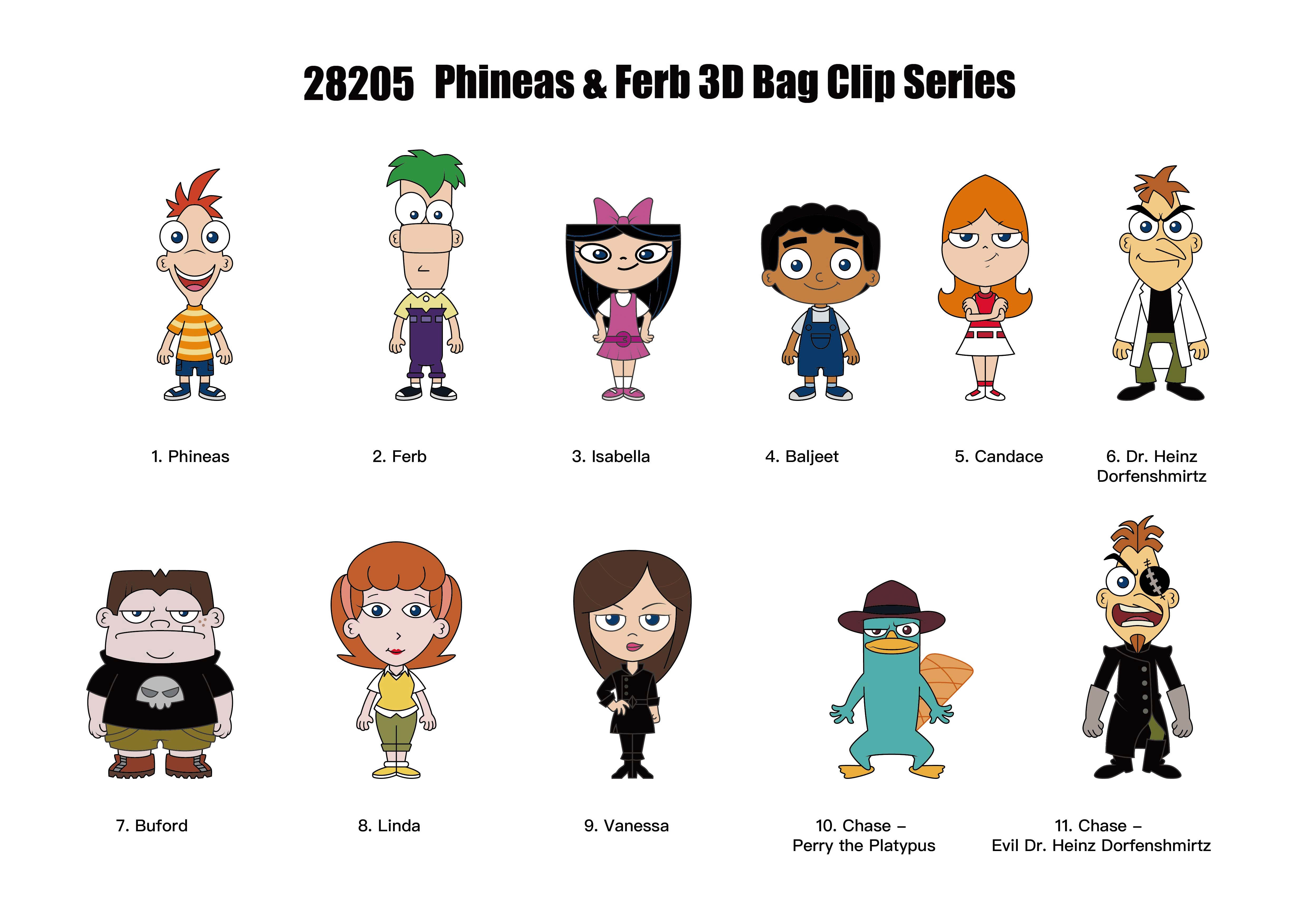 PHINEAS & FERB - Series 1 - 3D Foam Bag Clip (Display 24 Pcs)
