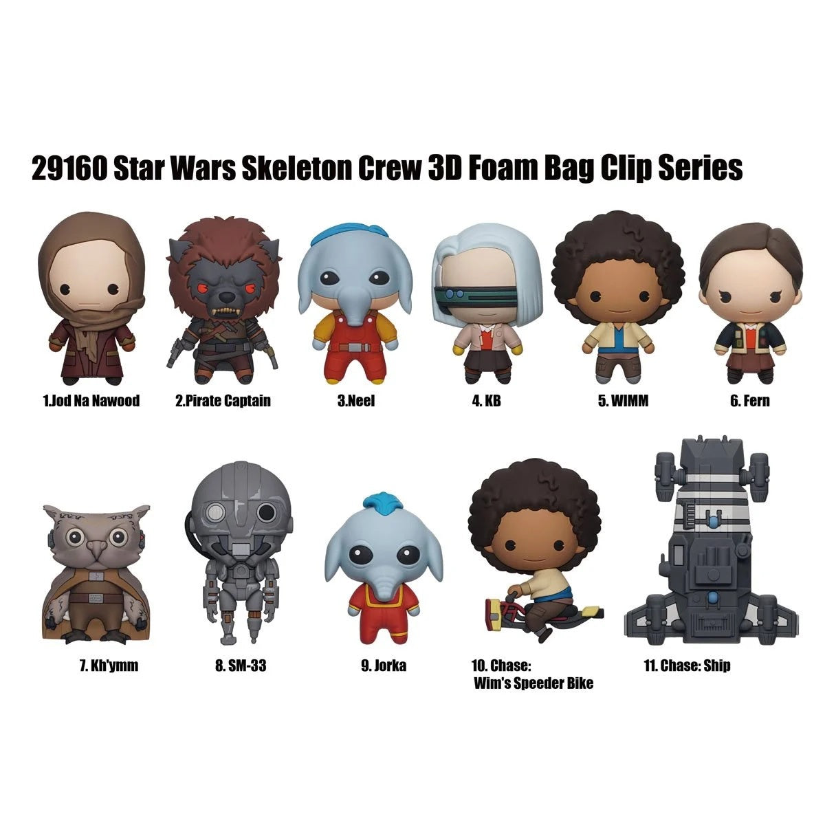 STAR WARS - Skeleton Crew - 3D Foam Bag Clip (Display 24 Pcs)