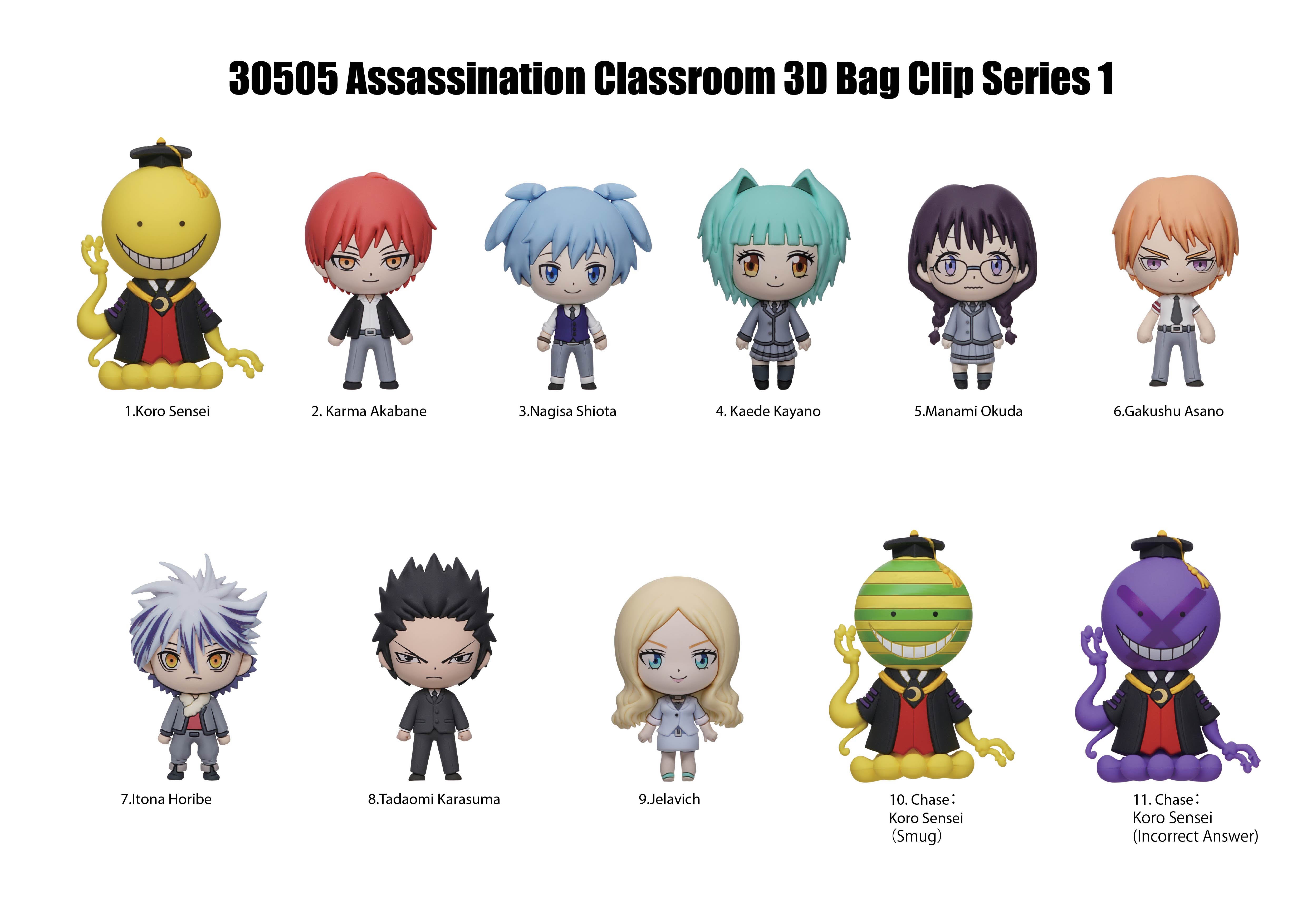 ASSASSINATION CLASSROOM - Series 1 - 3D Foam Bag Clip (Display 24 Pcs)