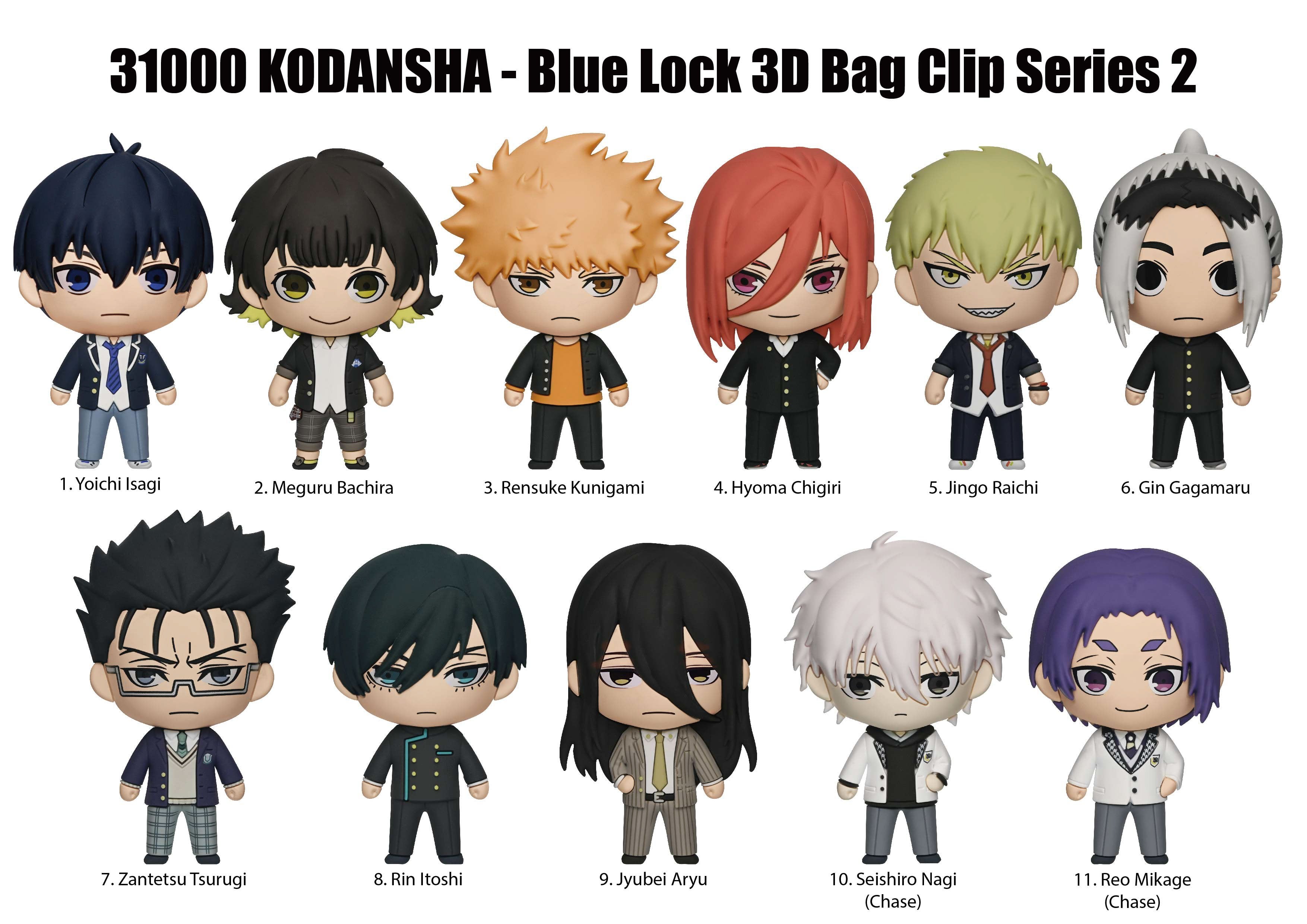 BLUE LOCK - Series 2 - 3D Foam Bag Clip (Display 24 Pcs)