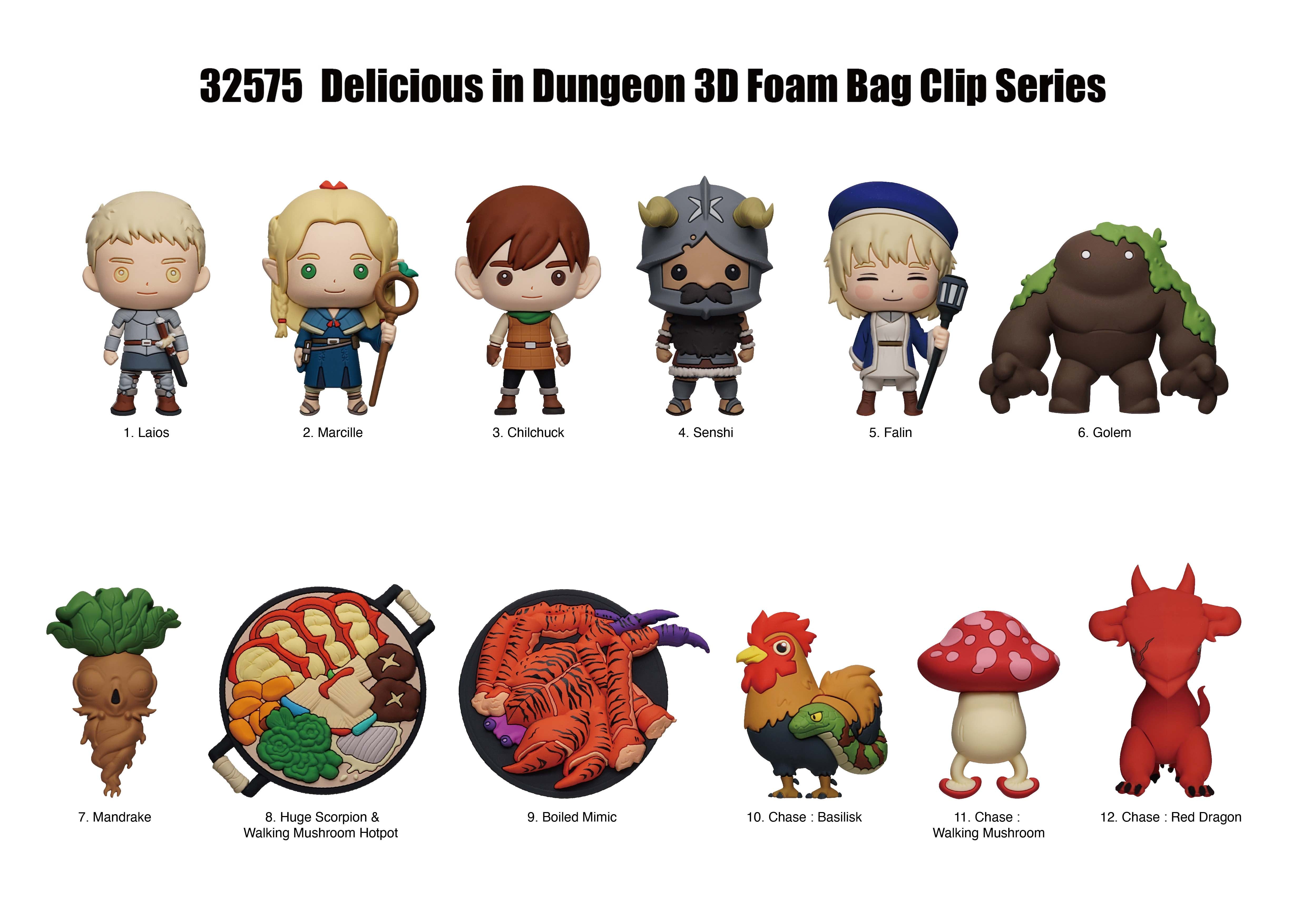 DELICIOUS IN DUNGEON - Series 1 - 3D Foam Bag Clip (Display 24 Pcs)
