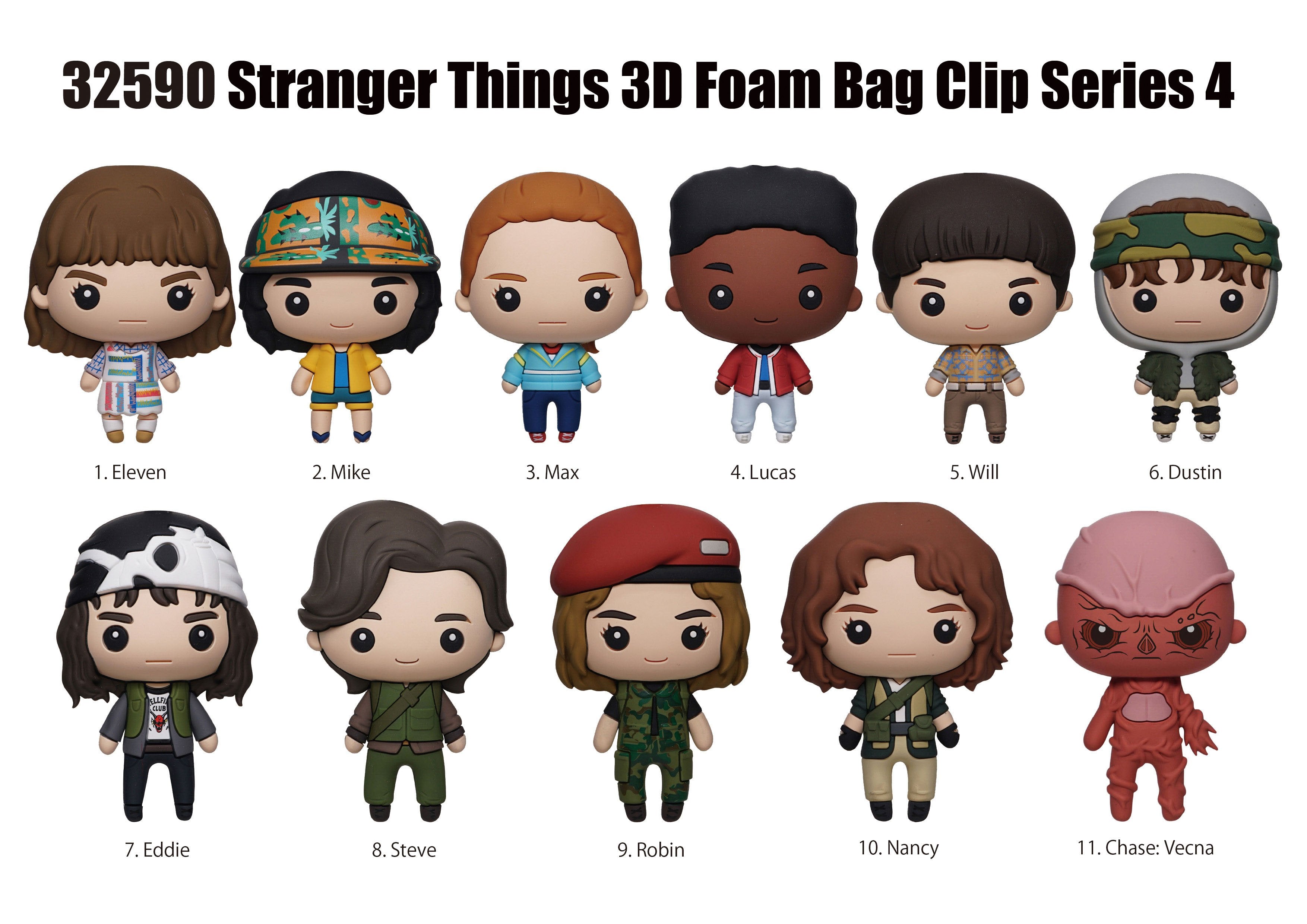 STRANGER THINGS - Series 4 - 3D Foam Bag Clip (Display 24 Pcs)