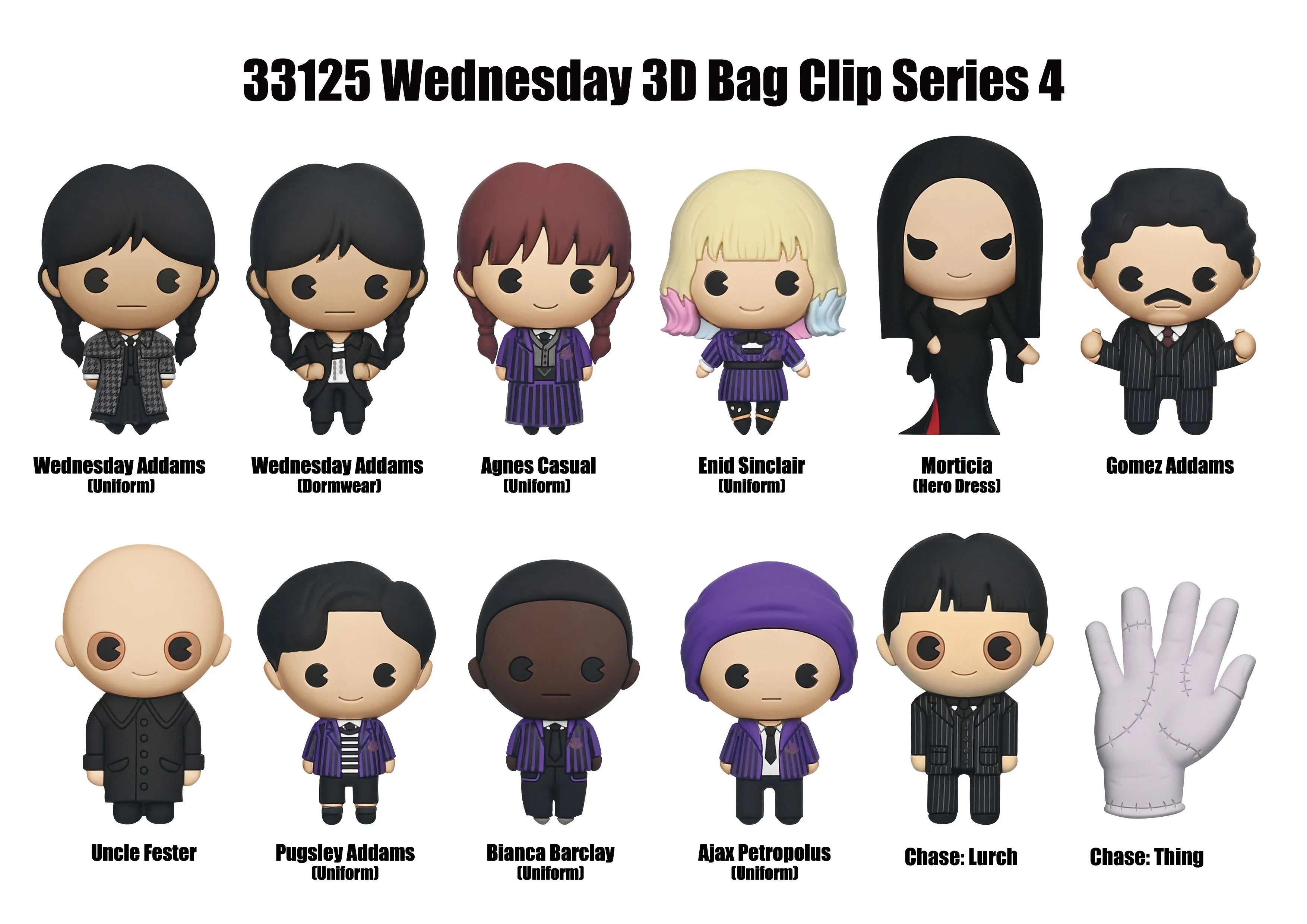 WEDNESDAY - Series 4 - 3D Foam Bag Clip (Display 24 Pcs)