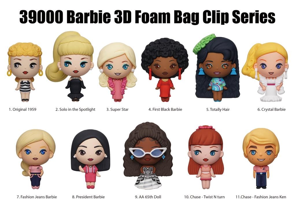 BARBIE - Series 1 - 3D Foam Bag Clip (Display 24 Pcs)