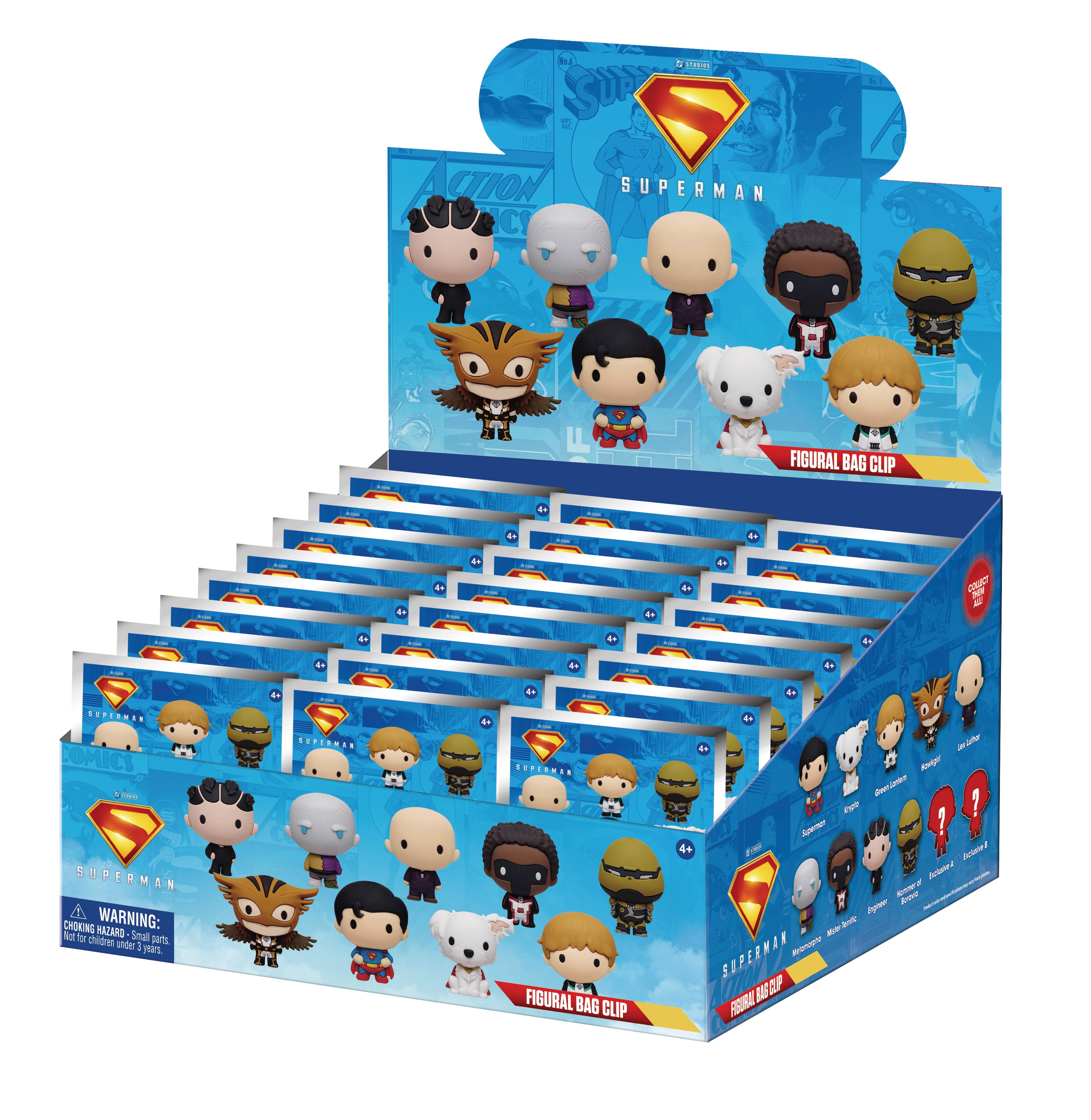 SUPERMAN LEGACY - Series 1 - 3D Foam Bag Clip (Display 24 Pcs)