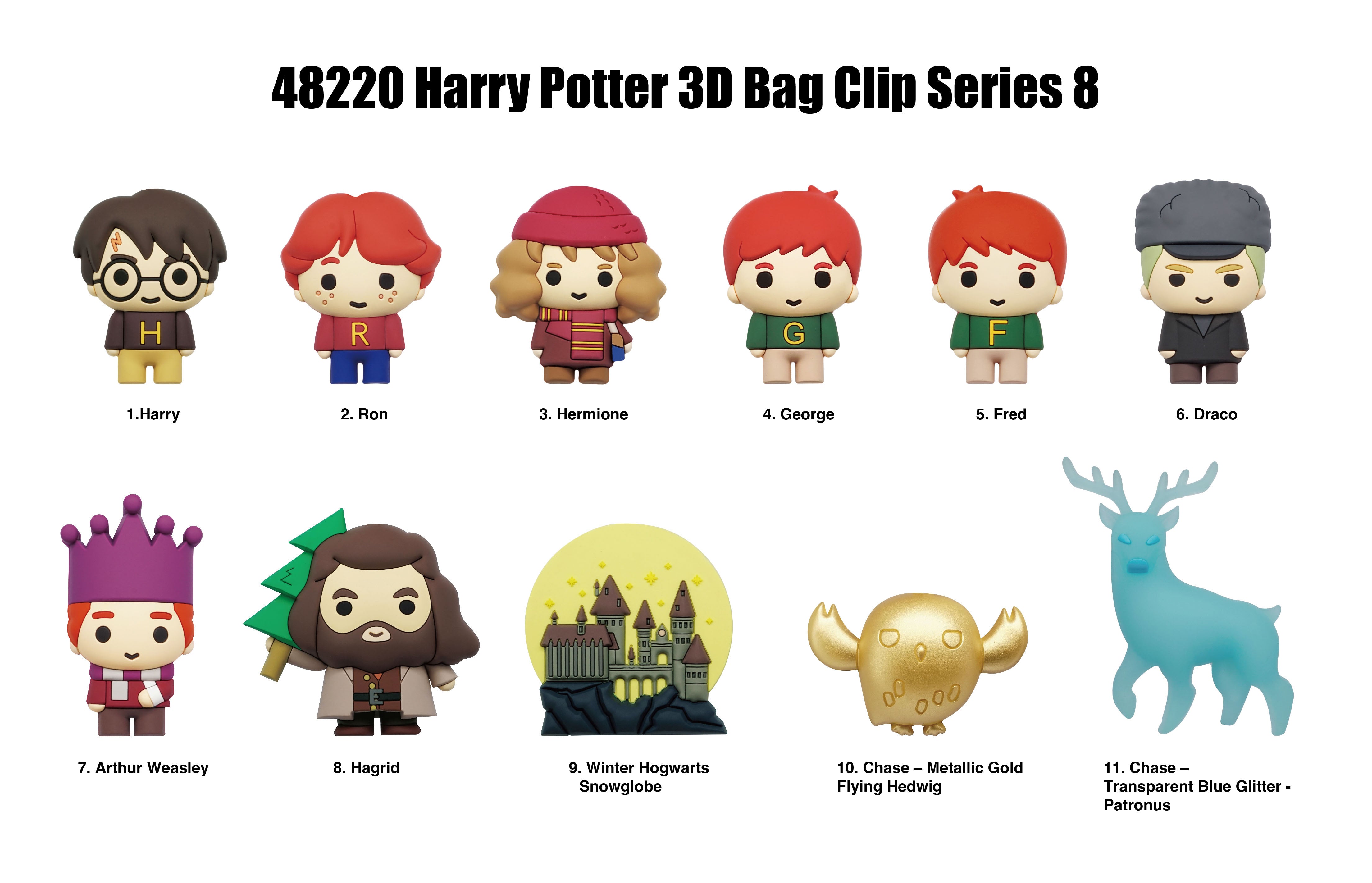 HARRY POTTER - Series 8 - 3D Foam Bag Clip (Display 24 Pcs)