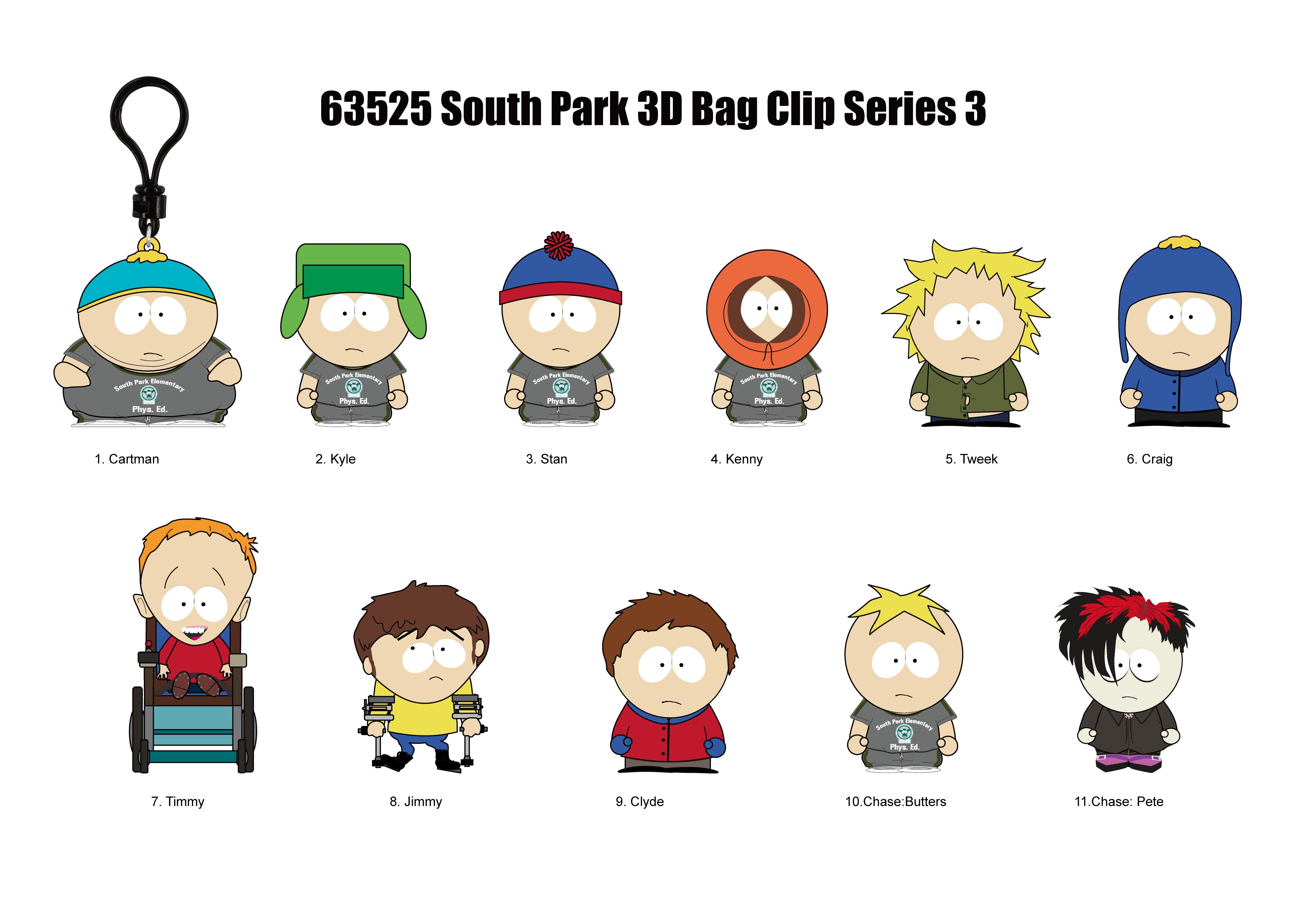 SOUTH PARK - Series 3 - 3D Foam Bag Clip (Display 24 Pcs)
