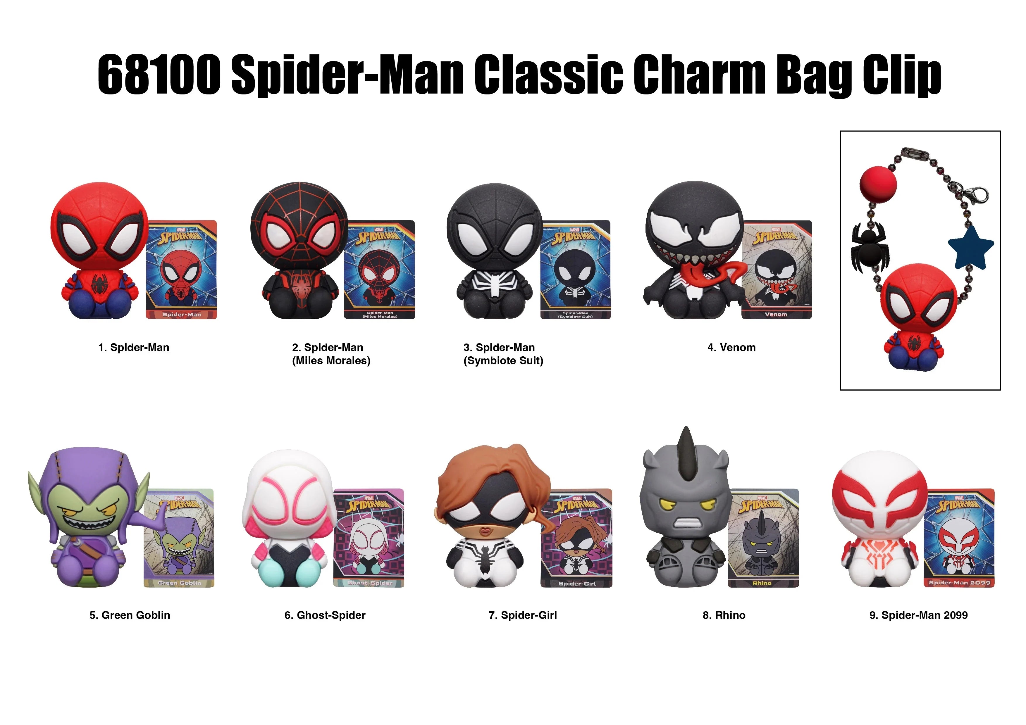 SPIDER-MAN - Charm Bag Clip (Display 24 Pcs)