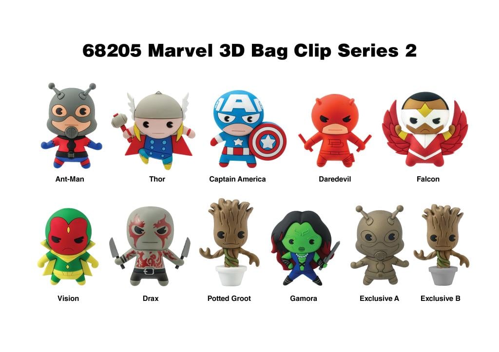 MARVEL - Series 2 - 3D Foam Bag Clip (Display 24 Pcs)