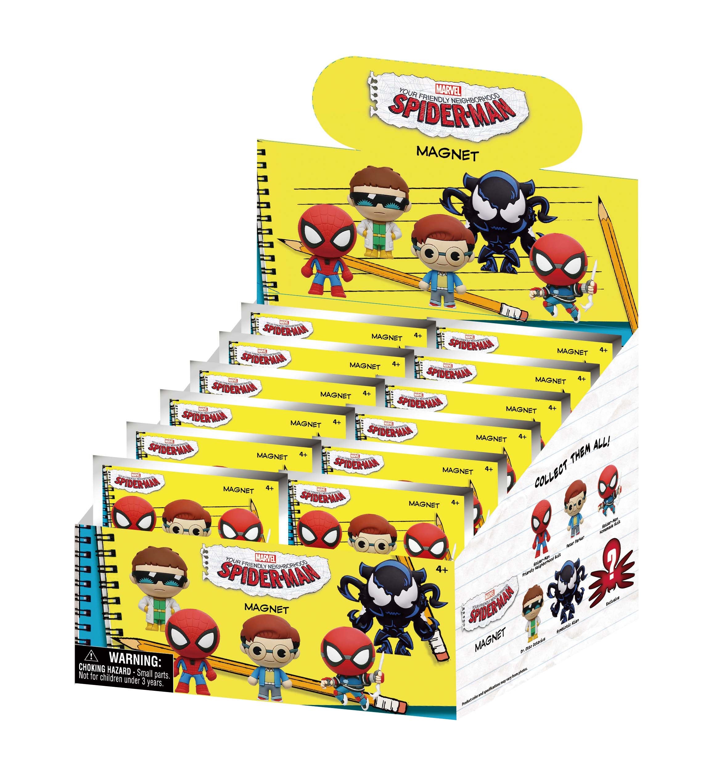 SPIDER-MAN - Series 1 - 3D Foam Magnets in blind bags (Display 12 Pcs)