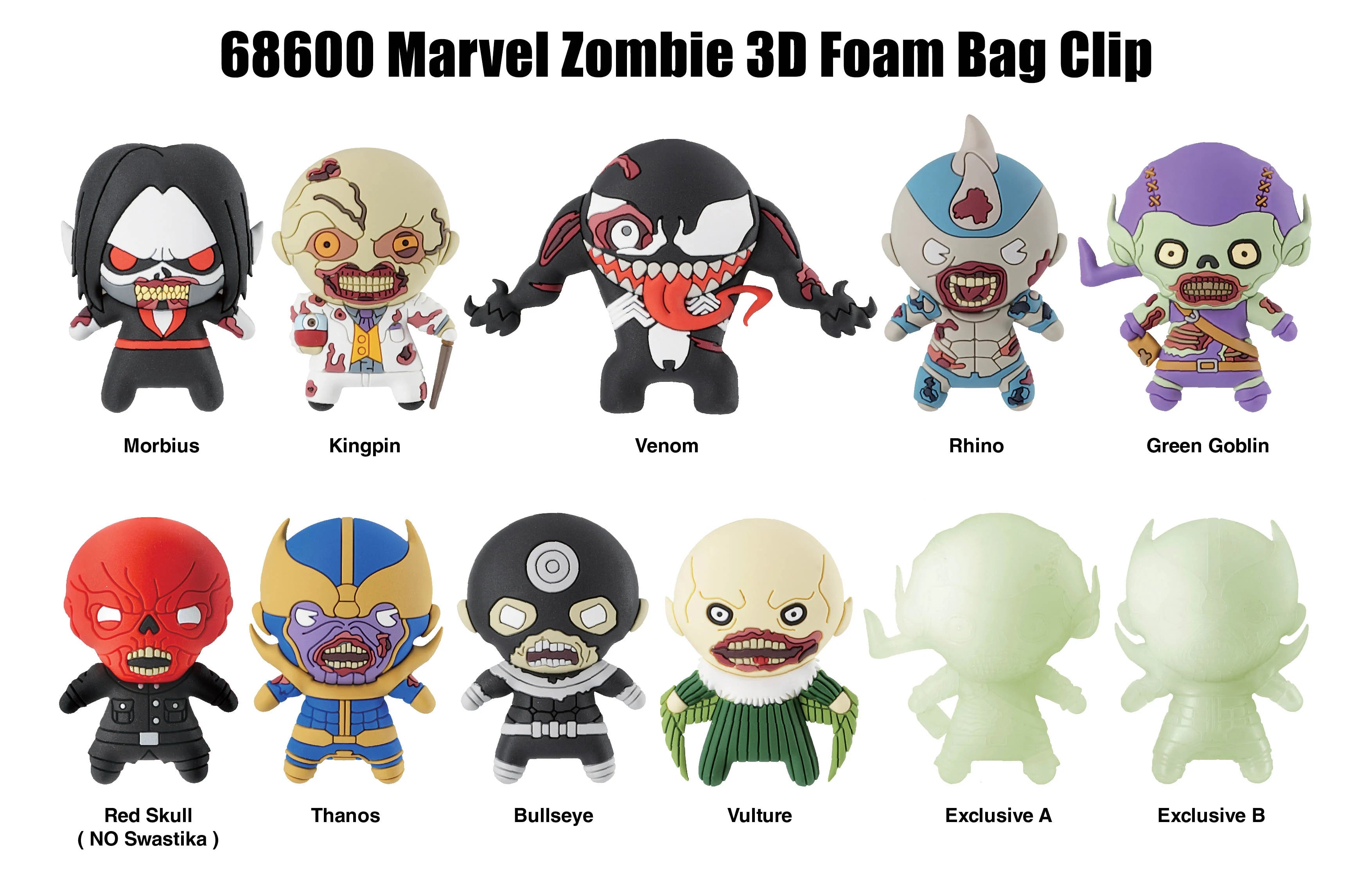 MARVEL ZOMBIES - Series 1 - 3D Foam Bag Clip (Display 24 Pcs)