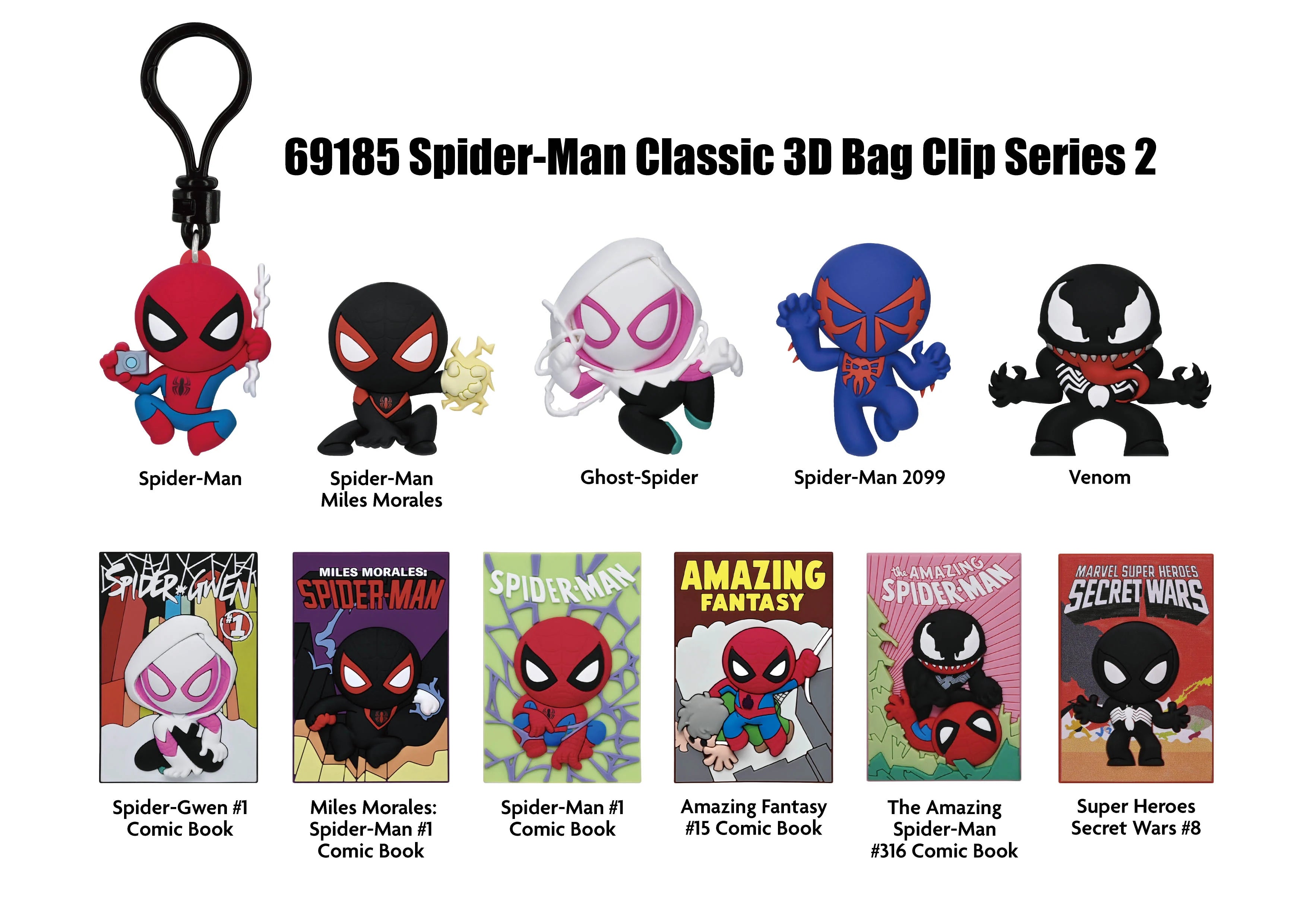 SPIDER-MAN CLASSIC - Series 2 - 3D Foam Bag Clip (Display 24 Pcs)