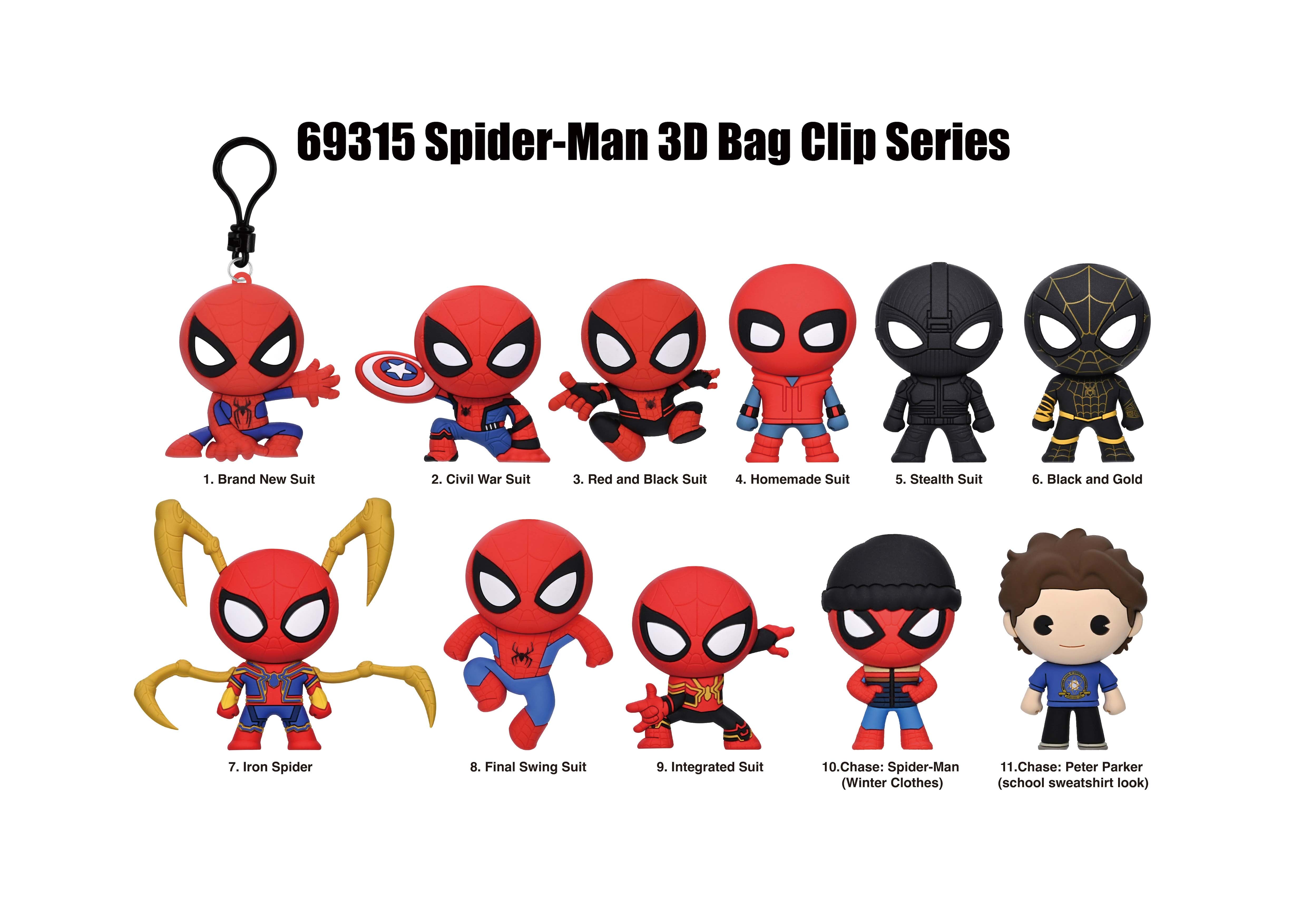 SPIDER MAN BRAND NEW DAY - Series1 - 3D Foam Bag Clip (Display 24 Pcs)