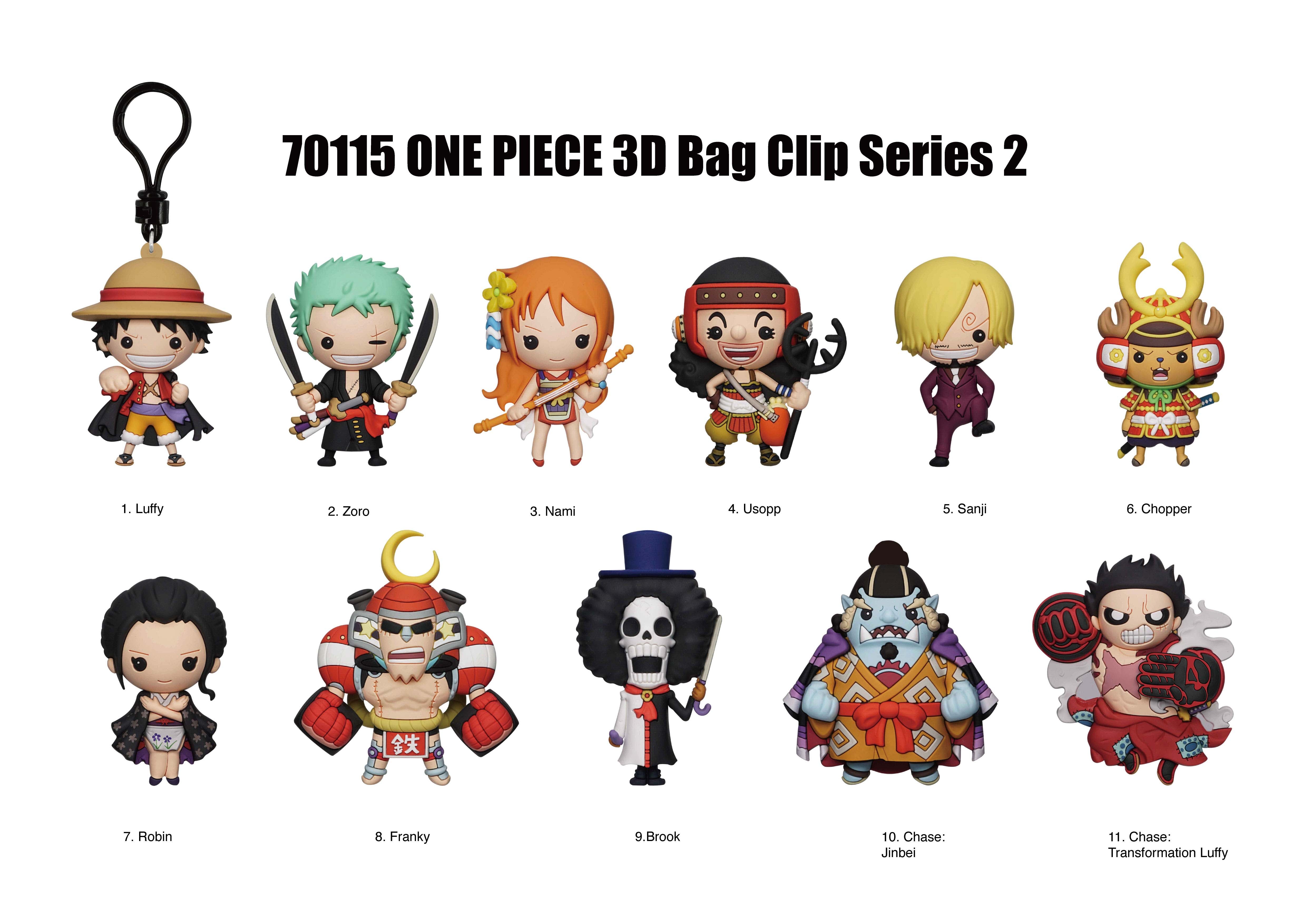 ONE PIECE - Series 2 - 3D Foam Bag Clip (Display 24 Pcs)