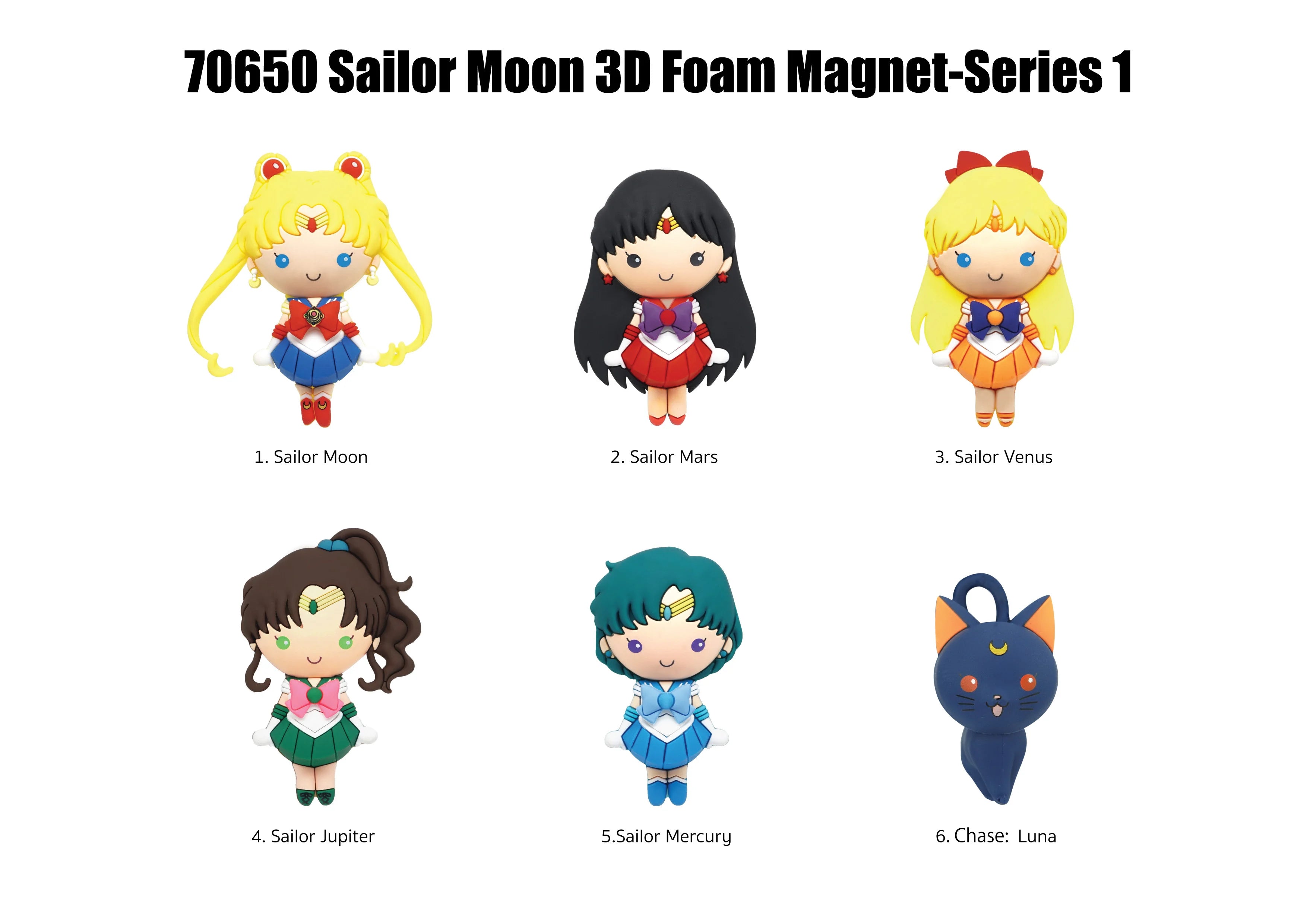 SAILOR MOON - Serie 1 - 3D Foam Magnets in blind bags (Display 12 Pcs)