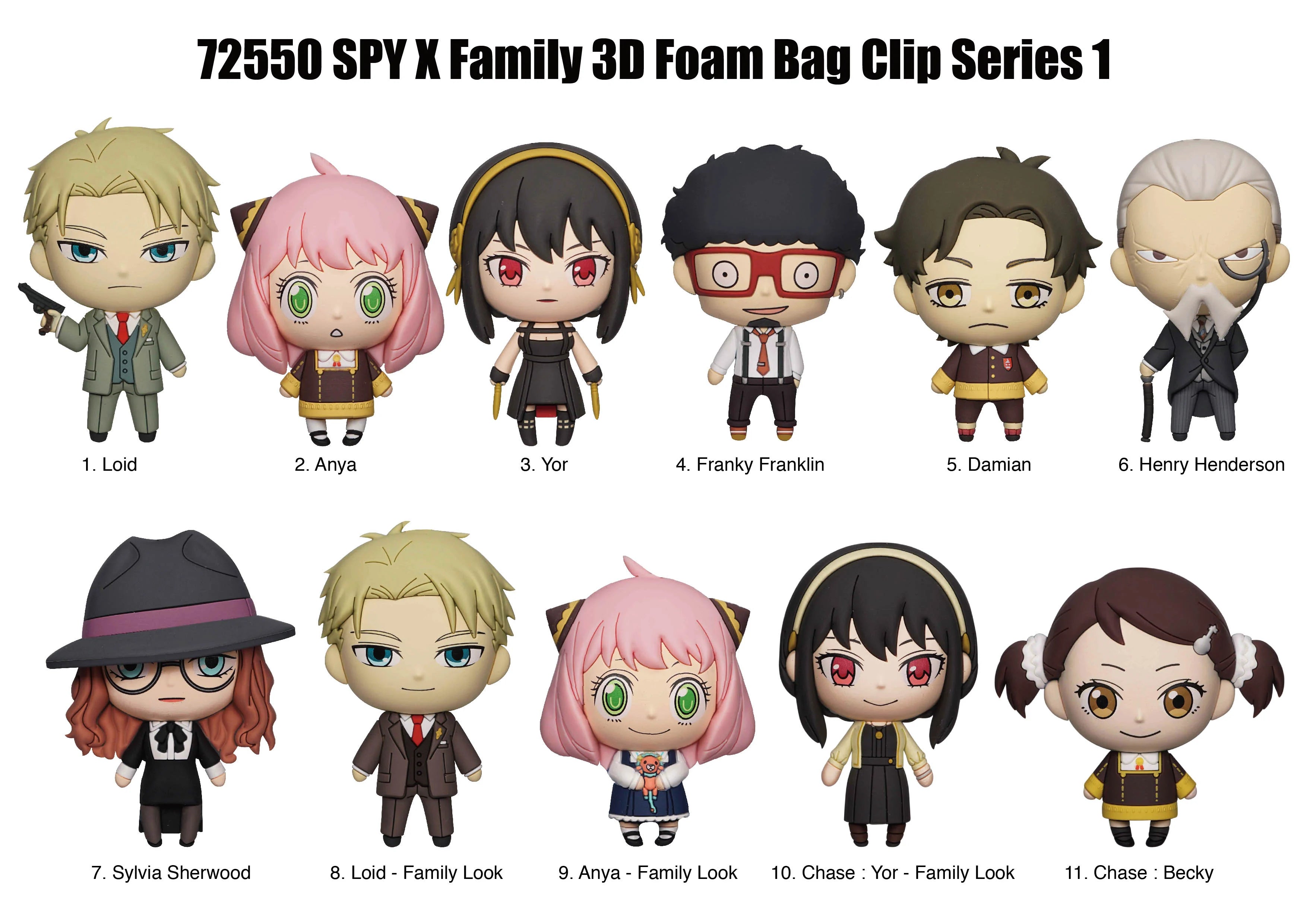 SPY X FAMILY - Series 1 - 3D Foam Bag Clip (Display 24 Pcs)