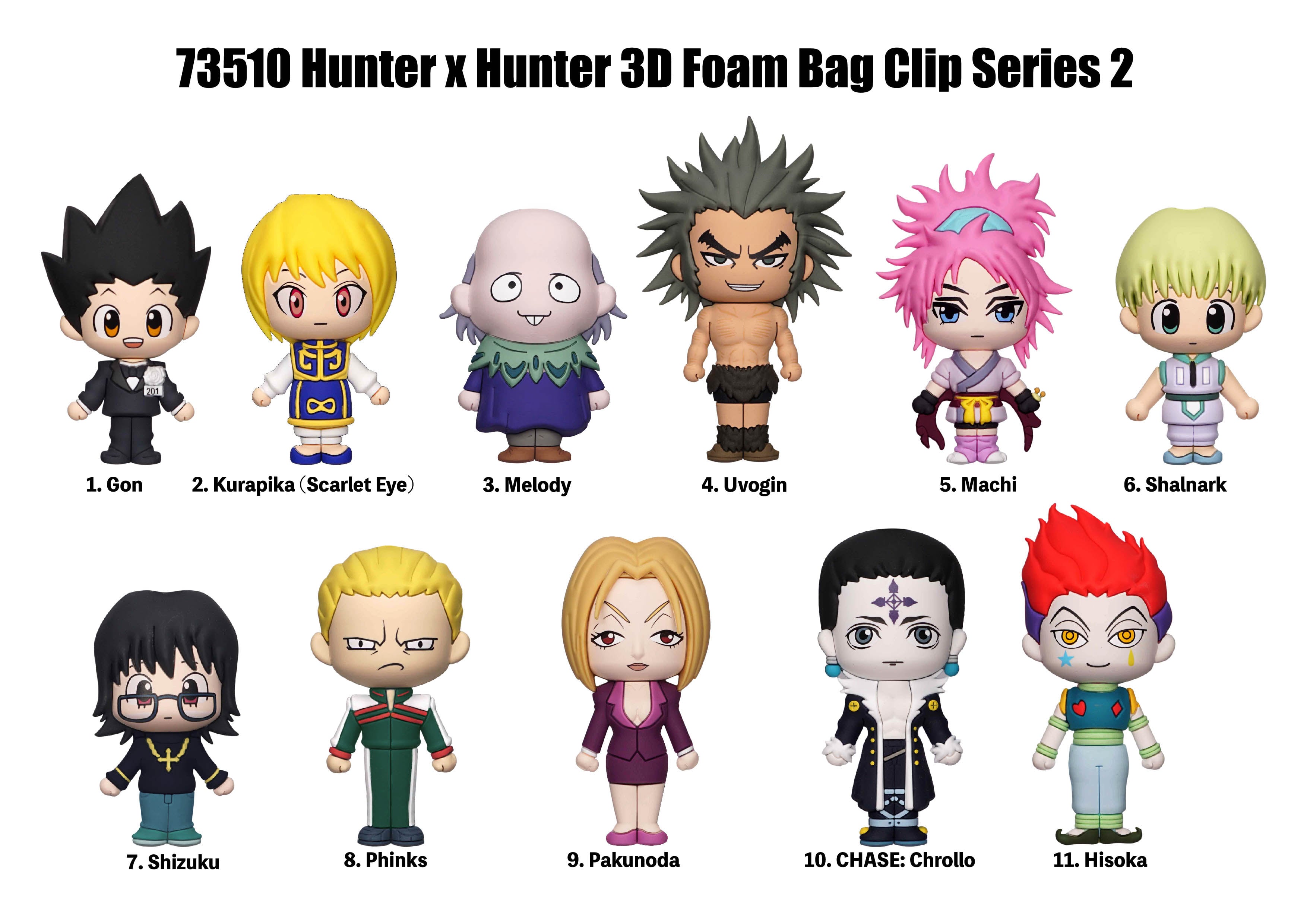 HUNTER X HUNTER - Series 2 - 3D Foam Bag Clip (Display 24 Pcs)