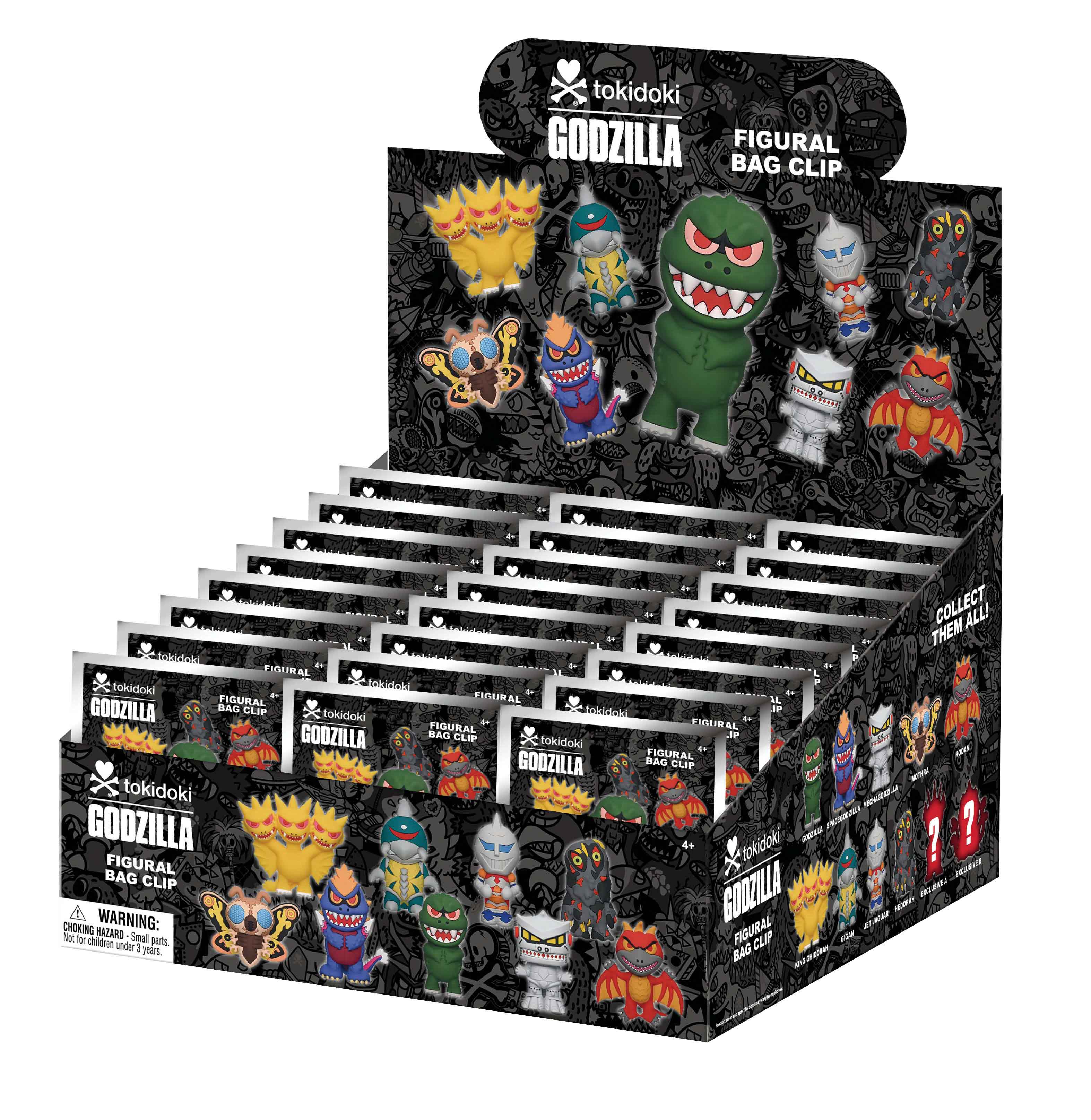 TOKIDOKI X GODZILLA - Series 1 - 3D Foam Bag Clip (Display 24 Pcs)
