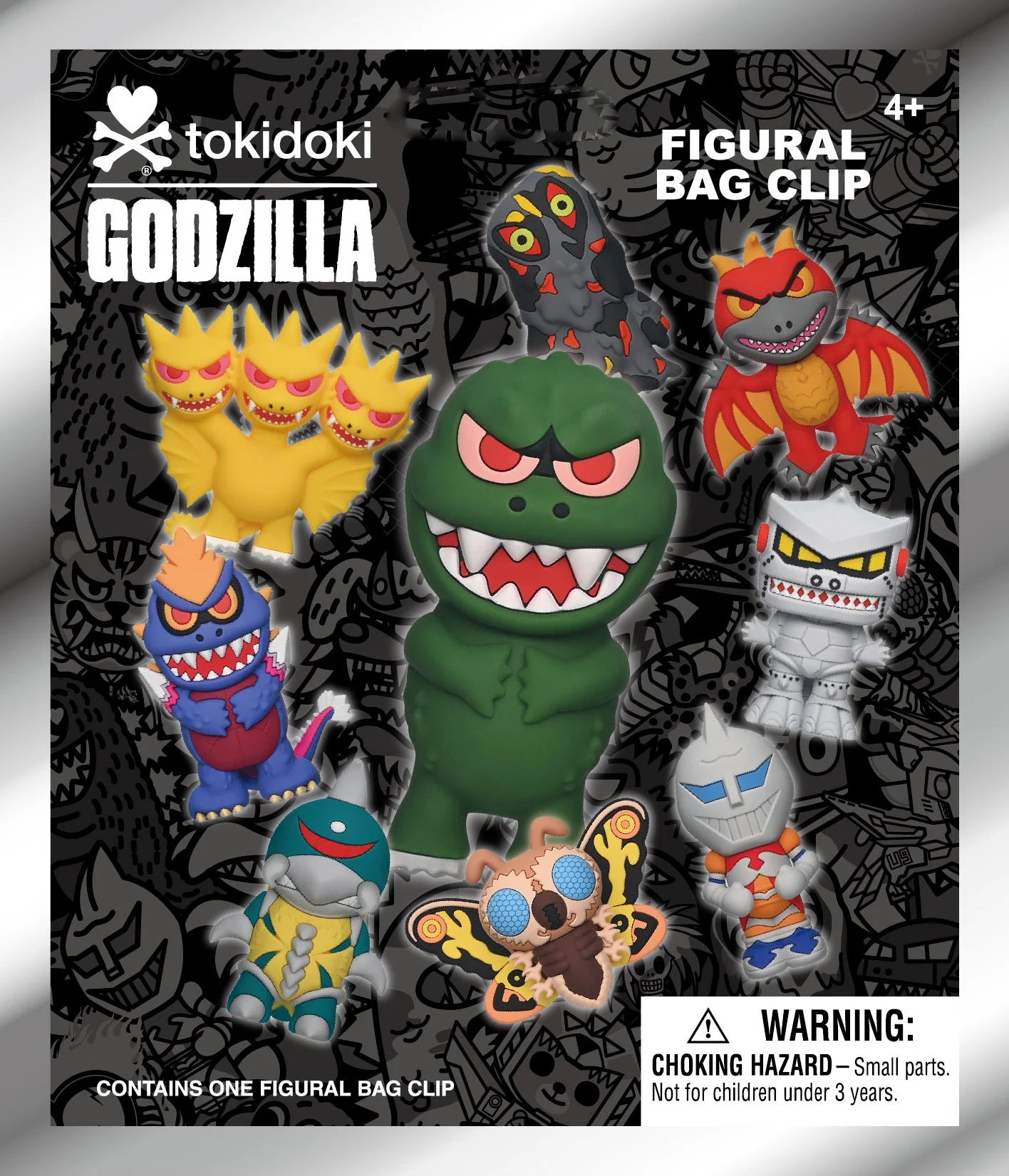 TOKIDOKI X GODZILLA - Series 1 - 3D Foam Bag Clip (Display 24 Pcs)