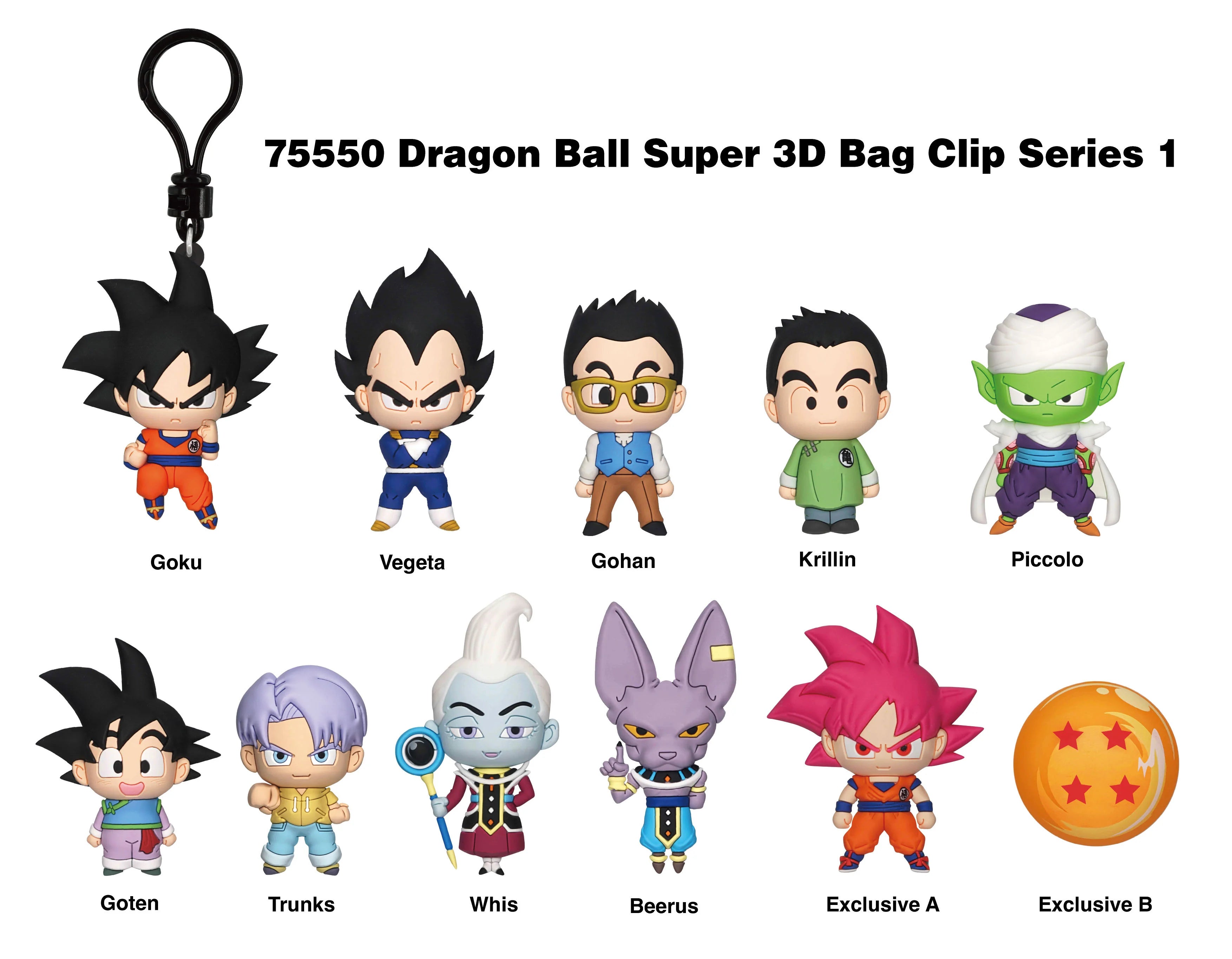 DRAGON BALL SUPER - Series 1 - 3D Foam Bag Clip (Display 24 Pcs)