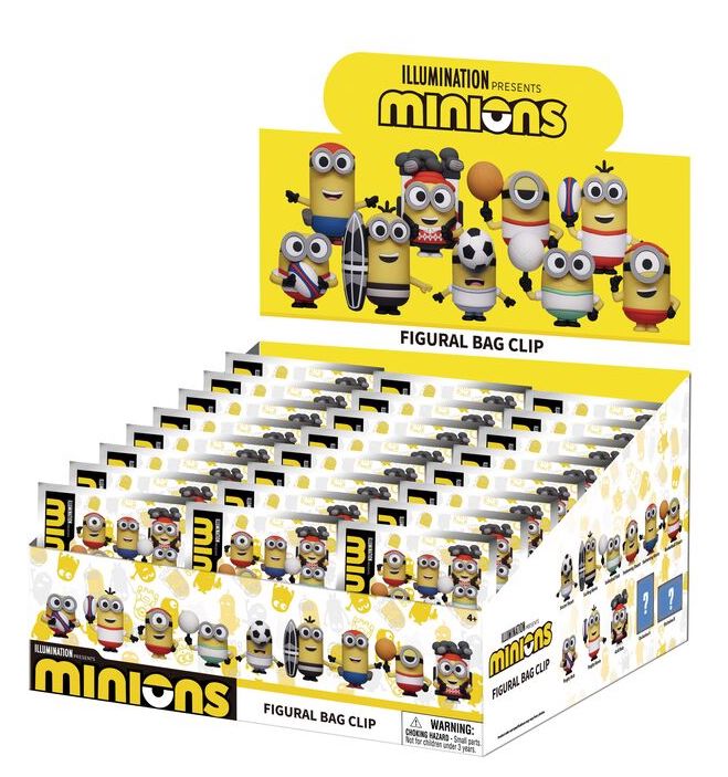 MINIONS SPORTS - Series 1 - 3D Foam Bag Clip (Display 24 Pcs)