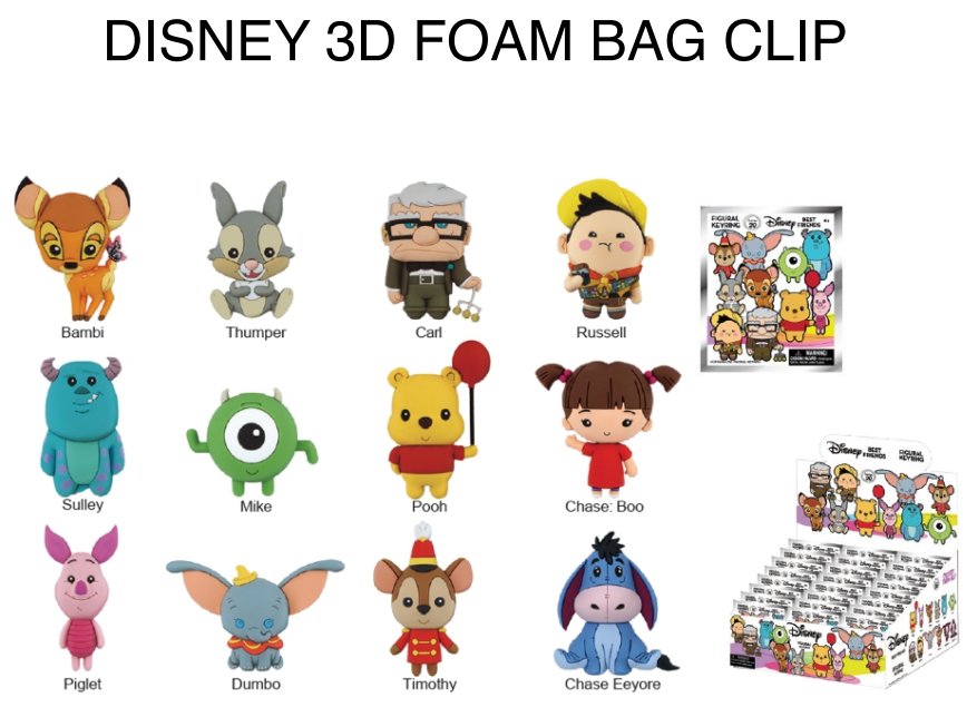 DISNEY - Best Friends Series 20 - 3D Foam Bag Clip (Display 24 Pcs)