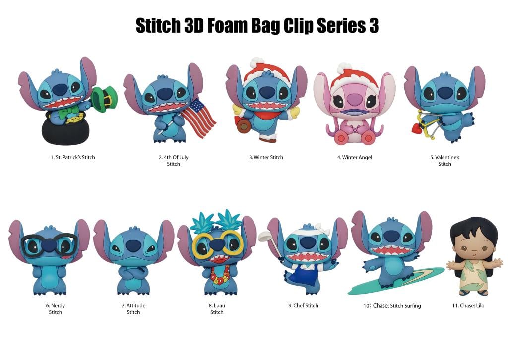 DISNEY - Stitch Series 3 - 3D Foam Bag Clip (Display 24 Pcs)