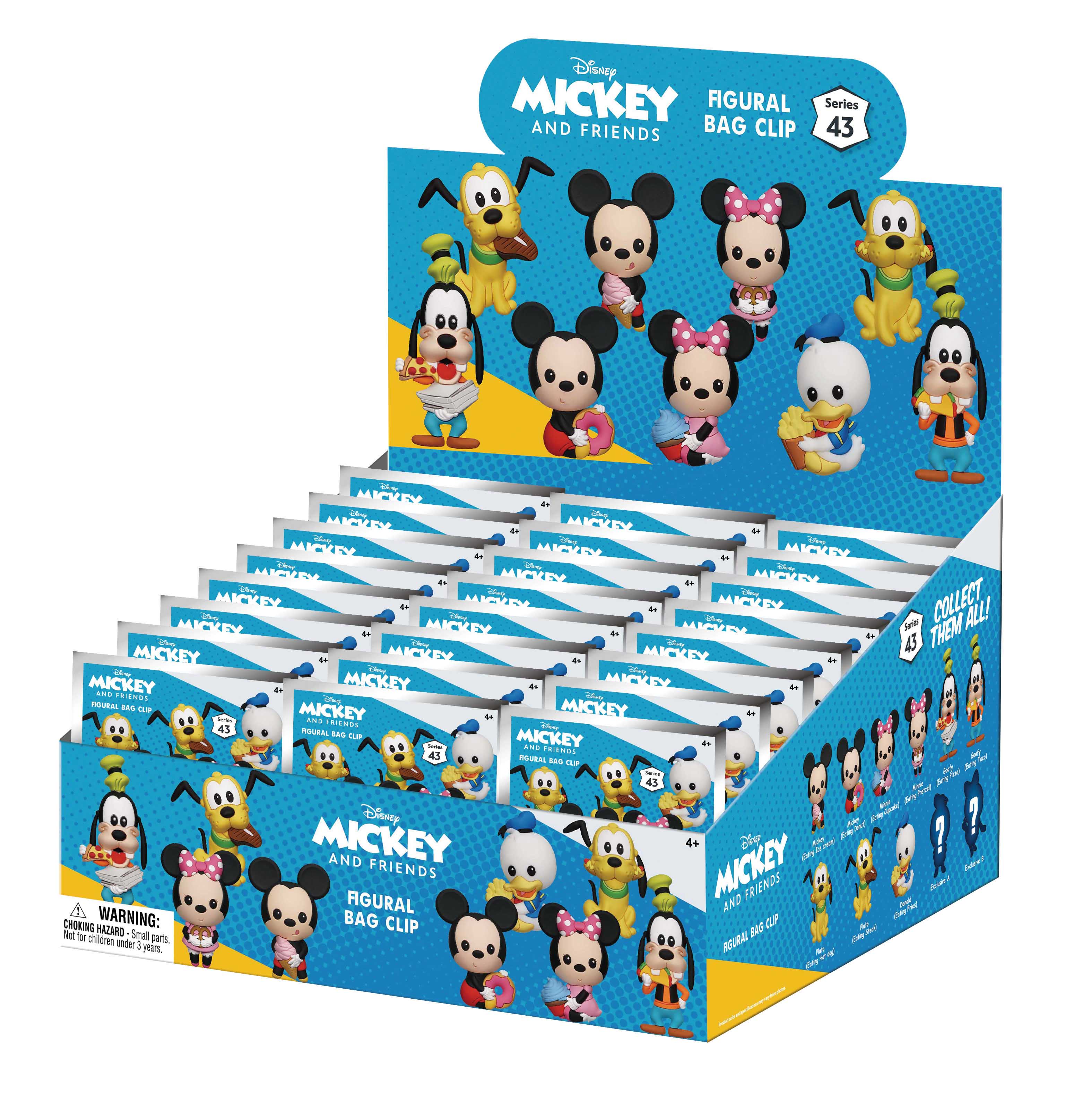 MICKEY & FRIENDS - Series 43 - 3D Foam Bag Clip (Display 24 Pcs)